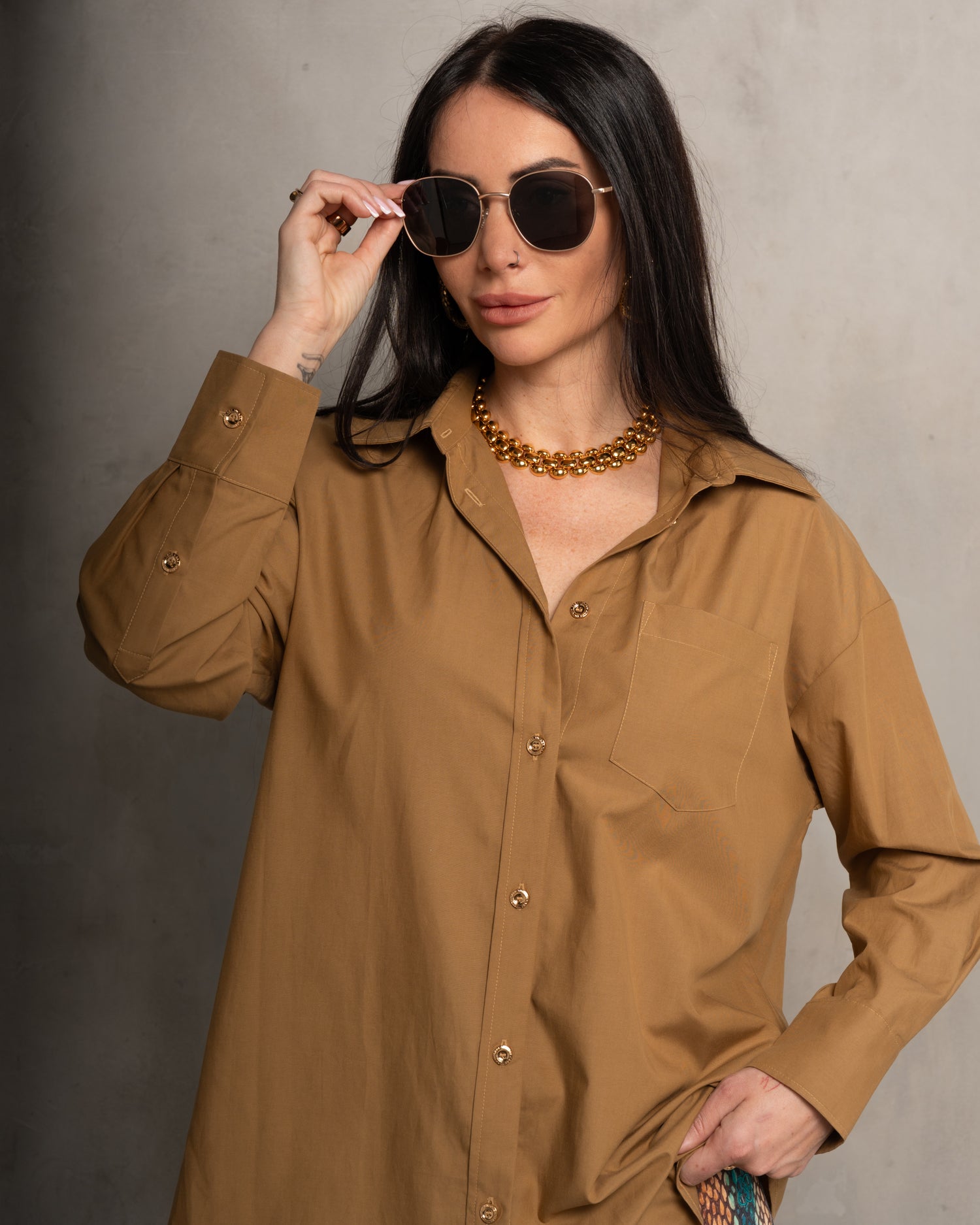 McCartney Oversized Shirt - Saddle