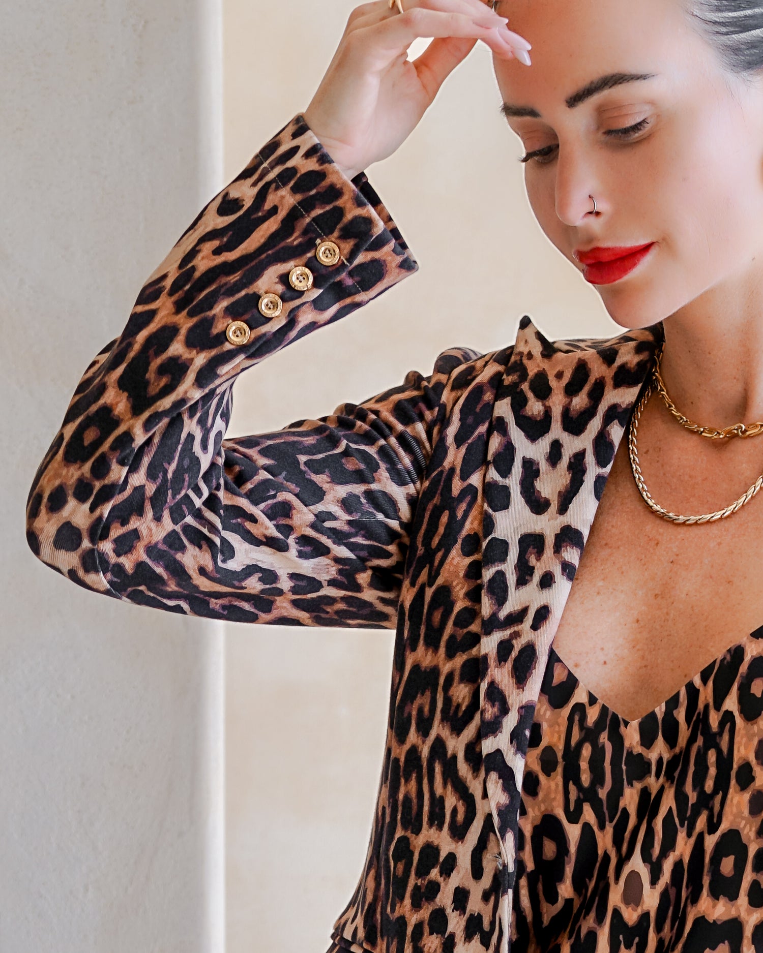 Kravitz Interlock Blazer Leopard