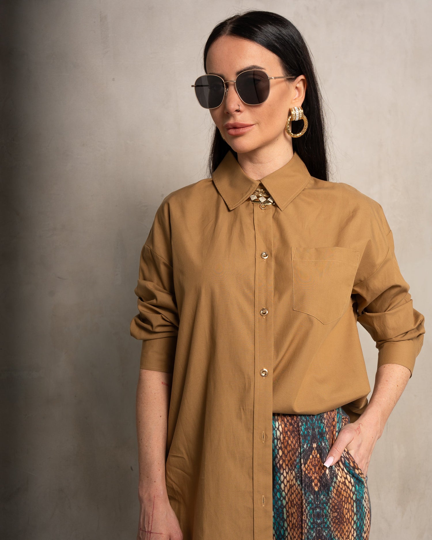 McCartney Oversized Shirt - Saddle