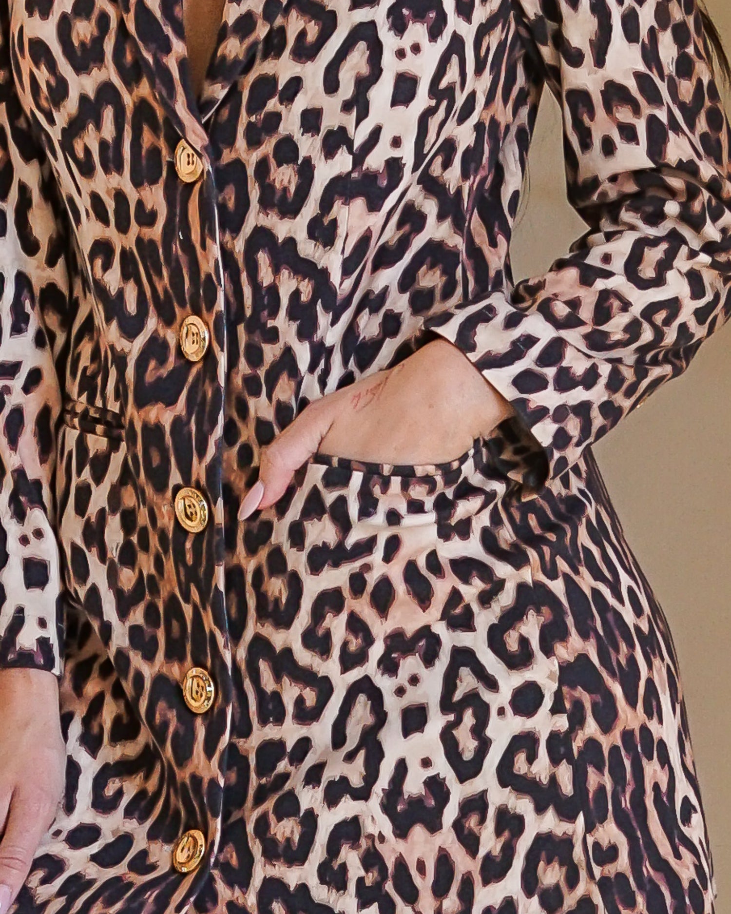 Jess Interlock Blazer Dress Leopard
