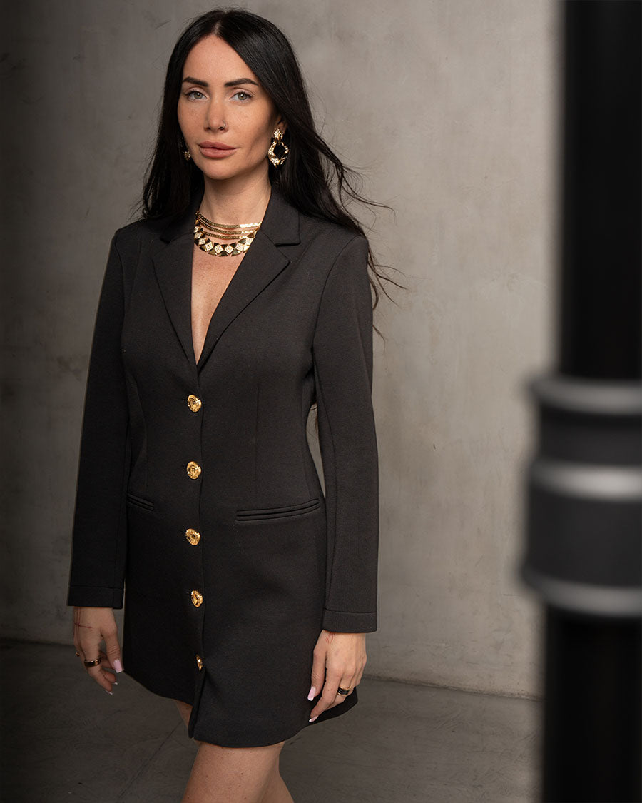 Jess Ultra Luxe Blazer Dress Black