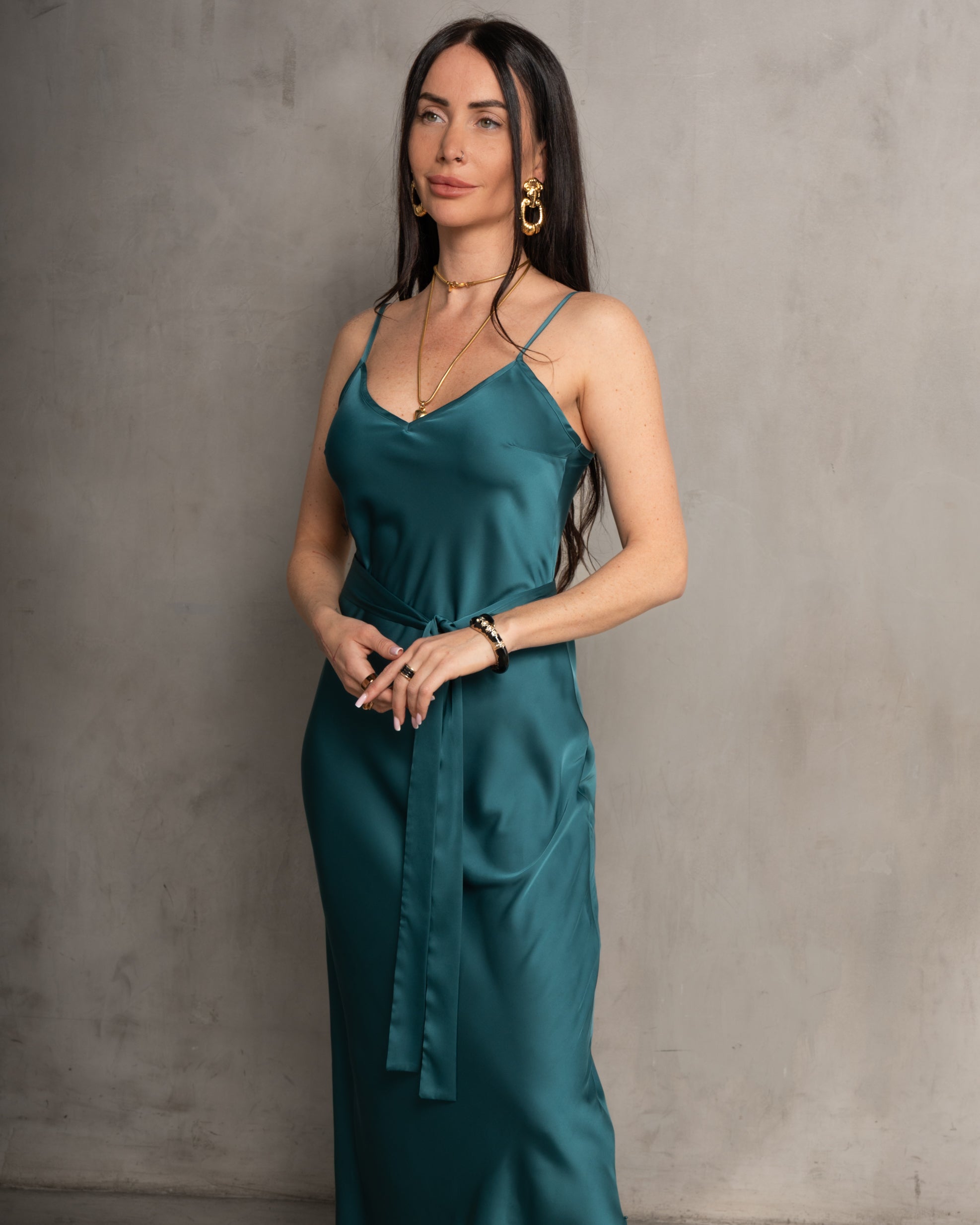 Basic Lennon Zipslip™️ Dress Peacock