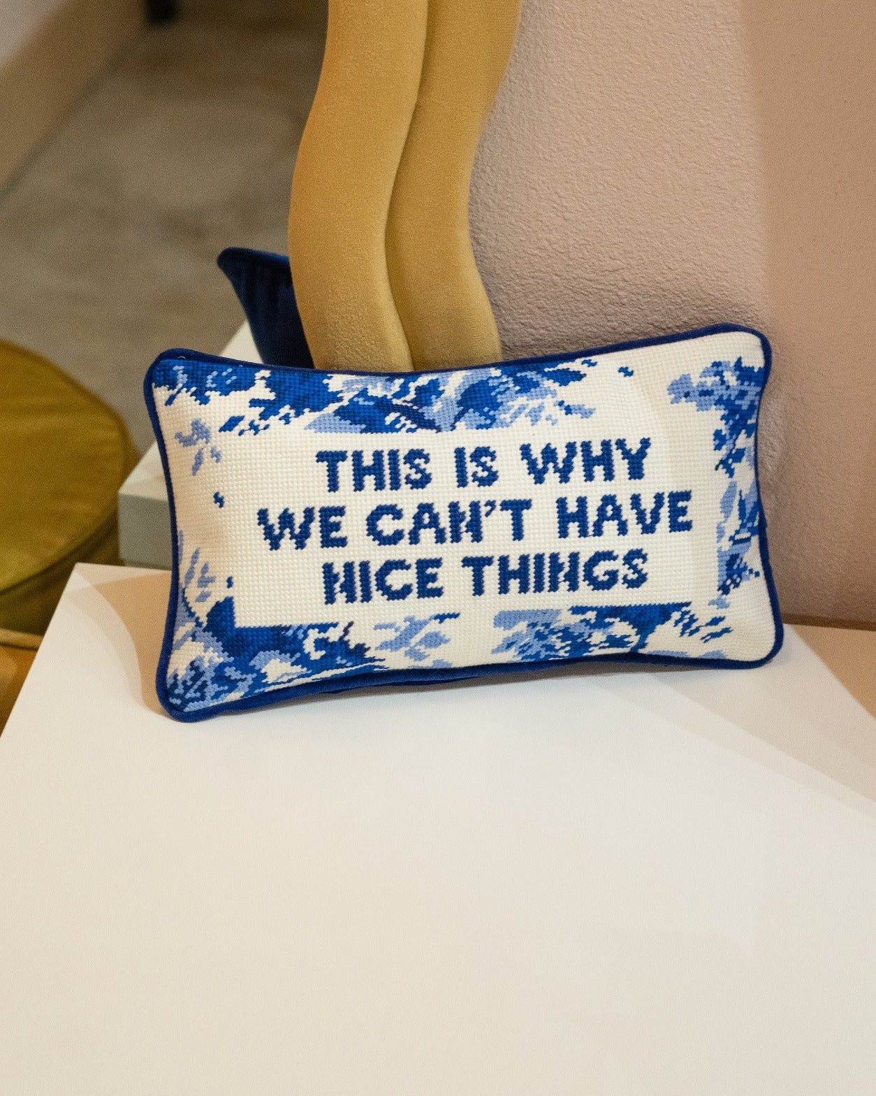 Nice Things Needlepoint Pillow