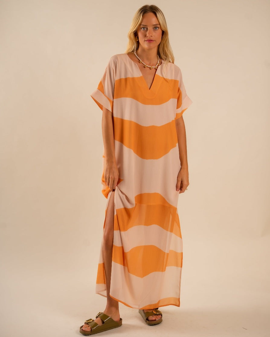 Beatrice Kaftan Dress Sunset Swirling Wind 8