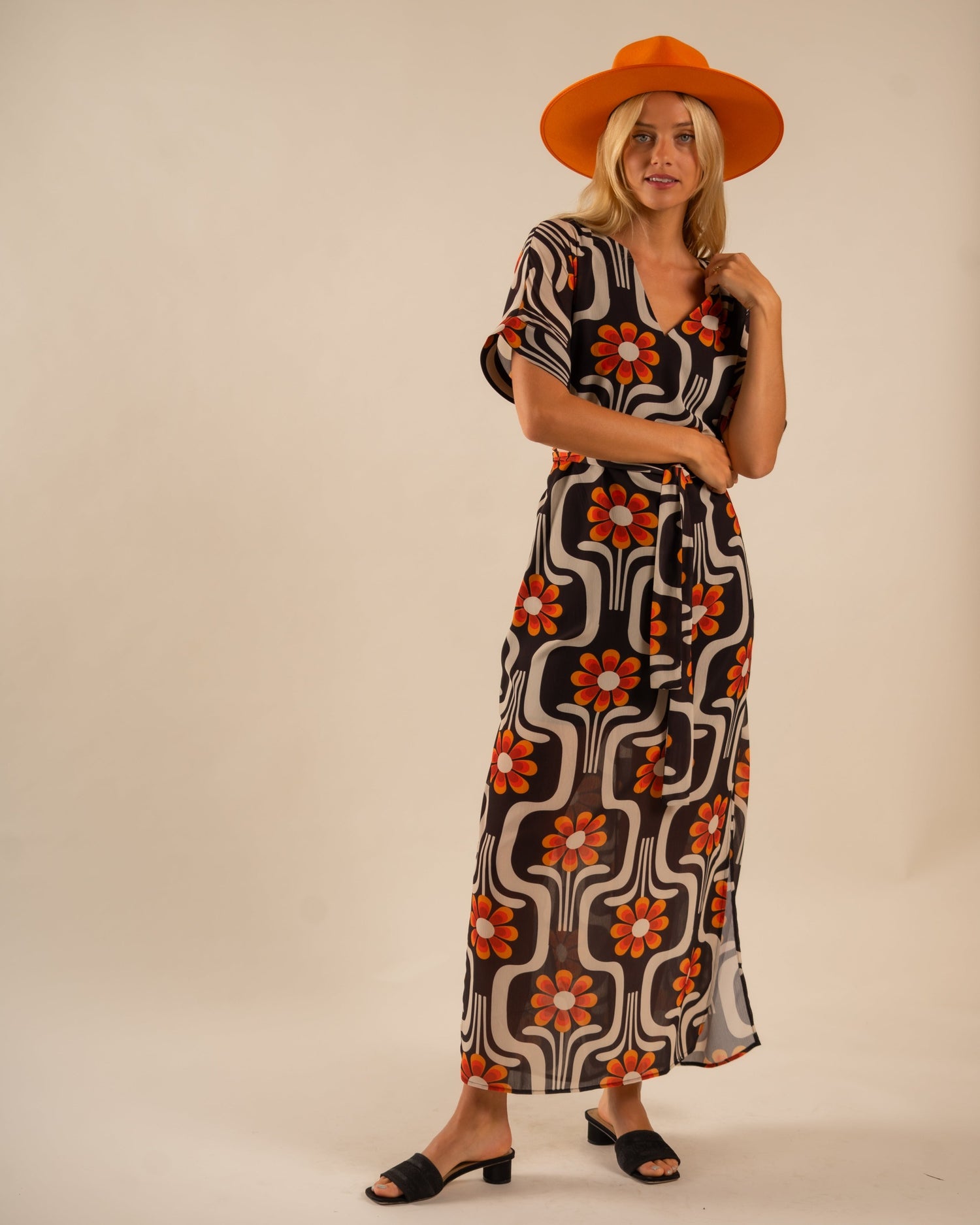 Beatrice Kaftan Dress All Over Wild Flower Pattern 3