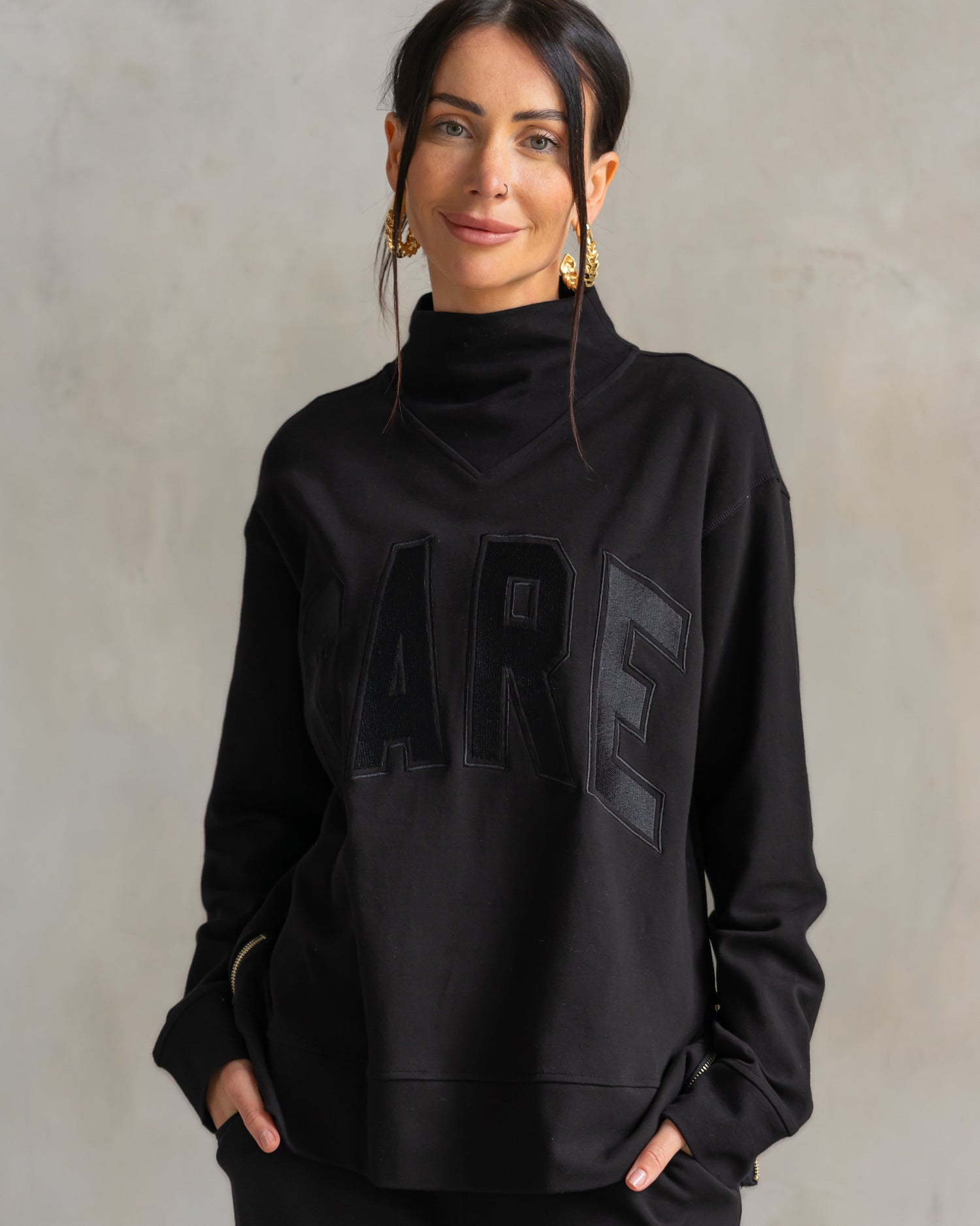 Bella Interlock Mock Neck 3