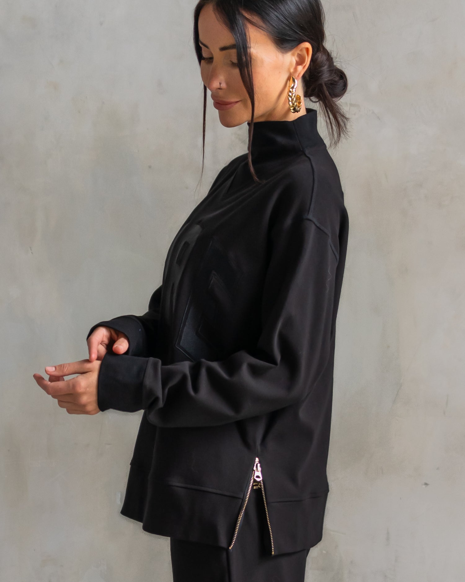 Bella Interlock Mock Neck2
