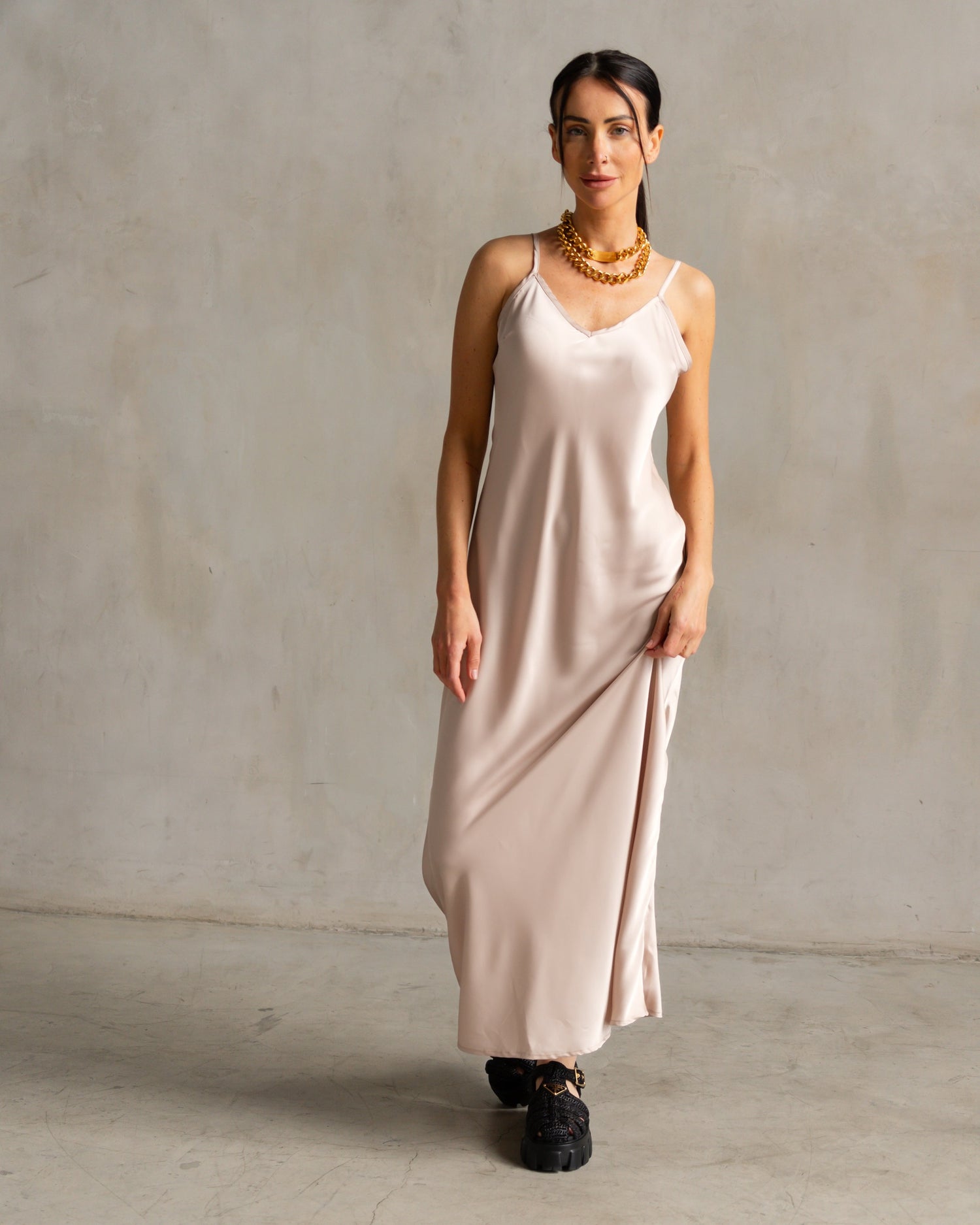 Basic Lennon Zipslip™️ Dress Champagne 2