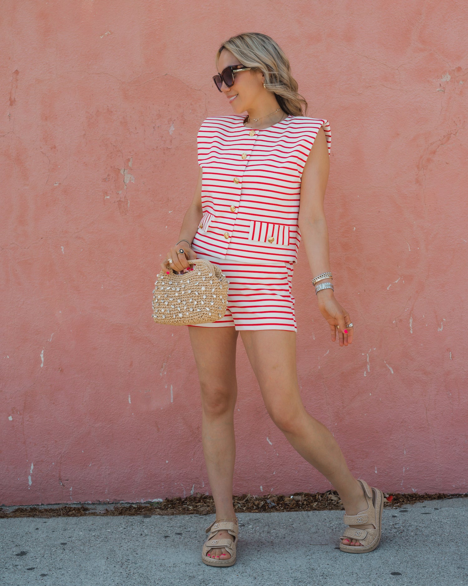 Red Striped Shorts