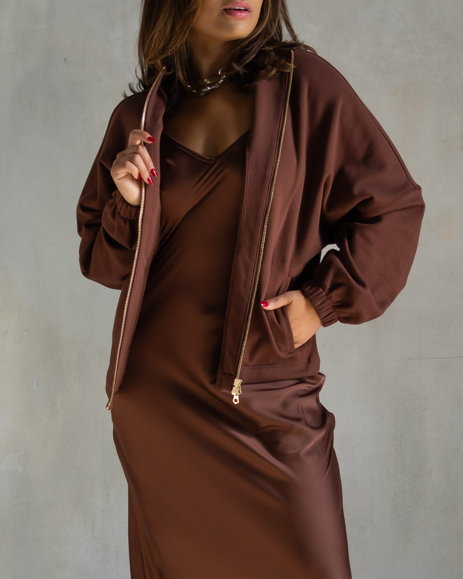 Axel Interlock Zip Jacket (Espresso)