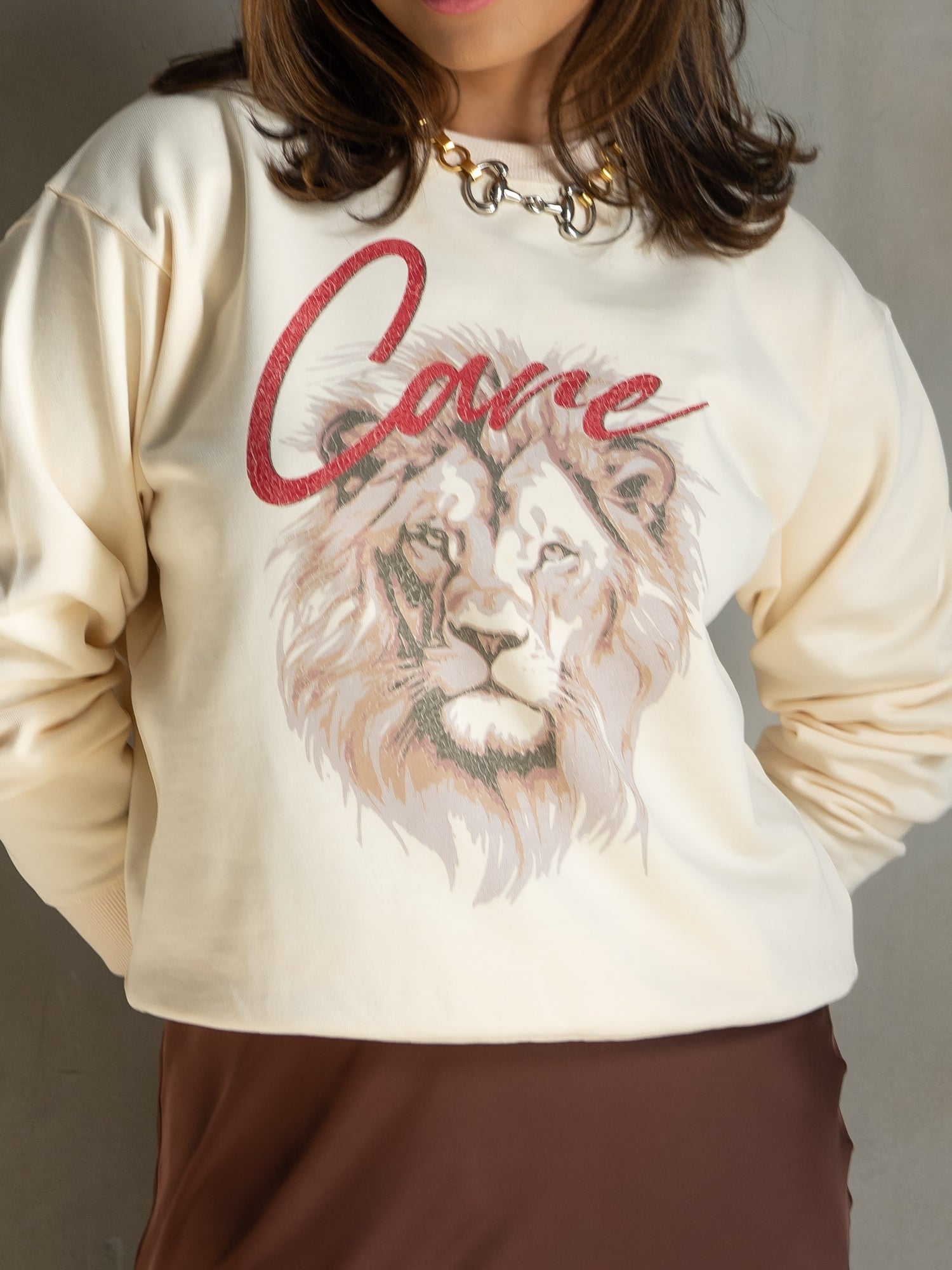 90’s Baggy Crewneck CARE Lion