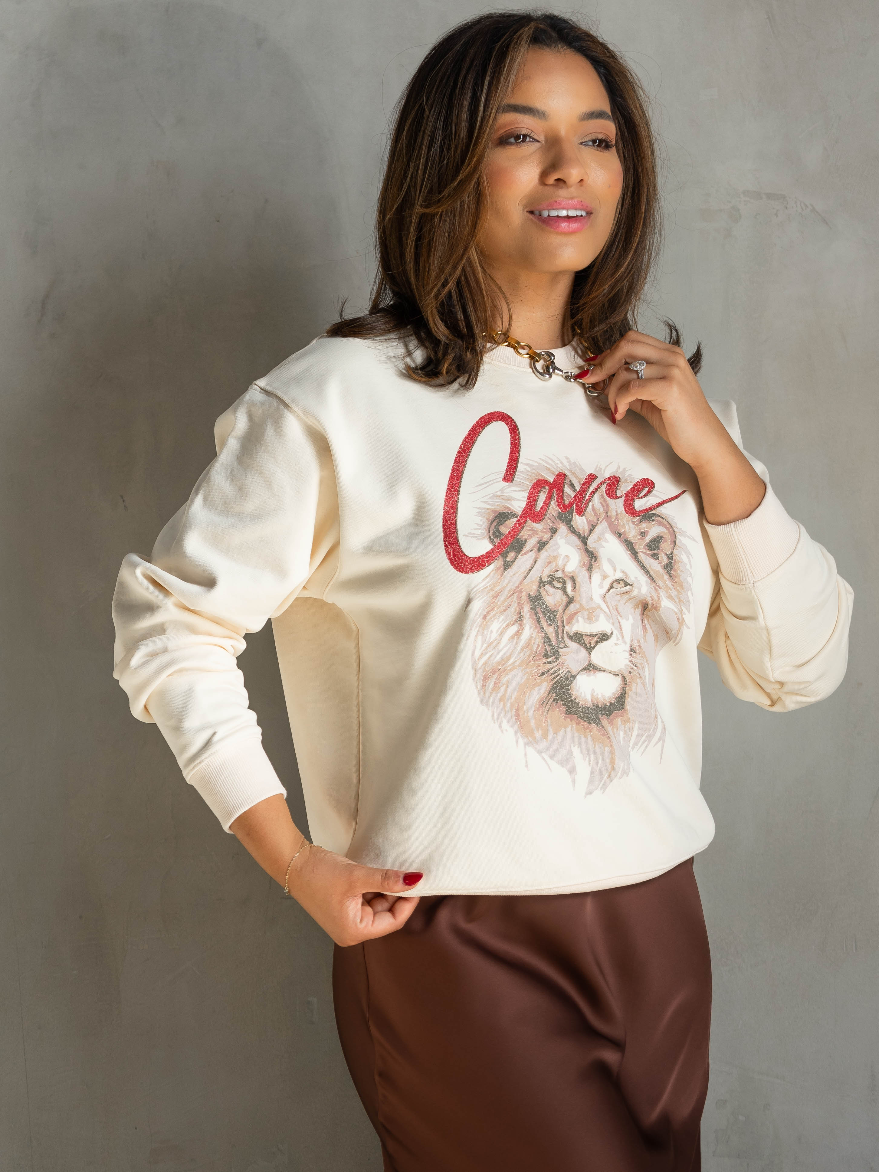 90’s Baggy Crewneck CARE Lion