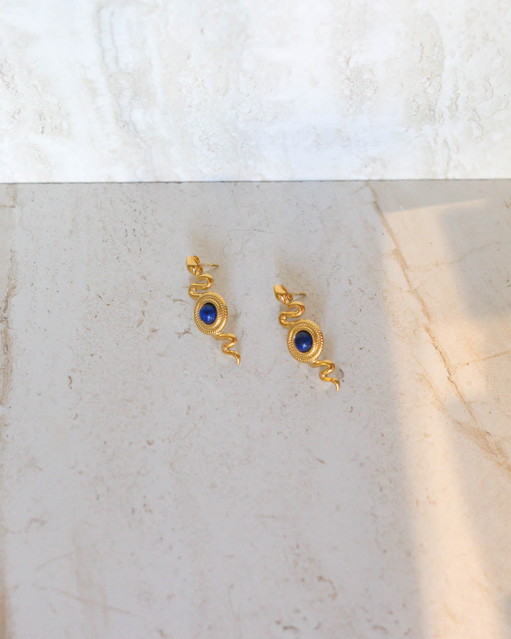 Blue Snake Earrings
