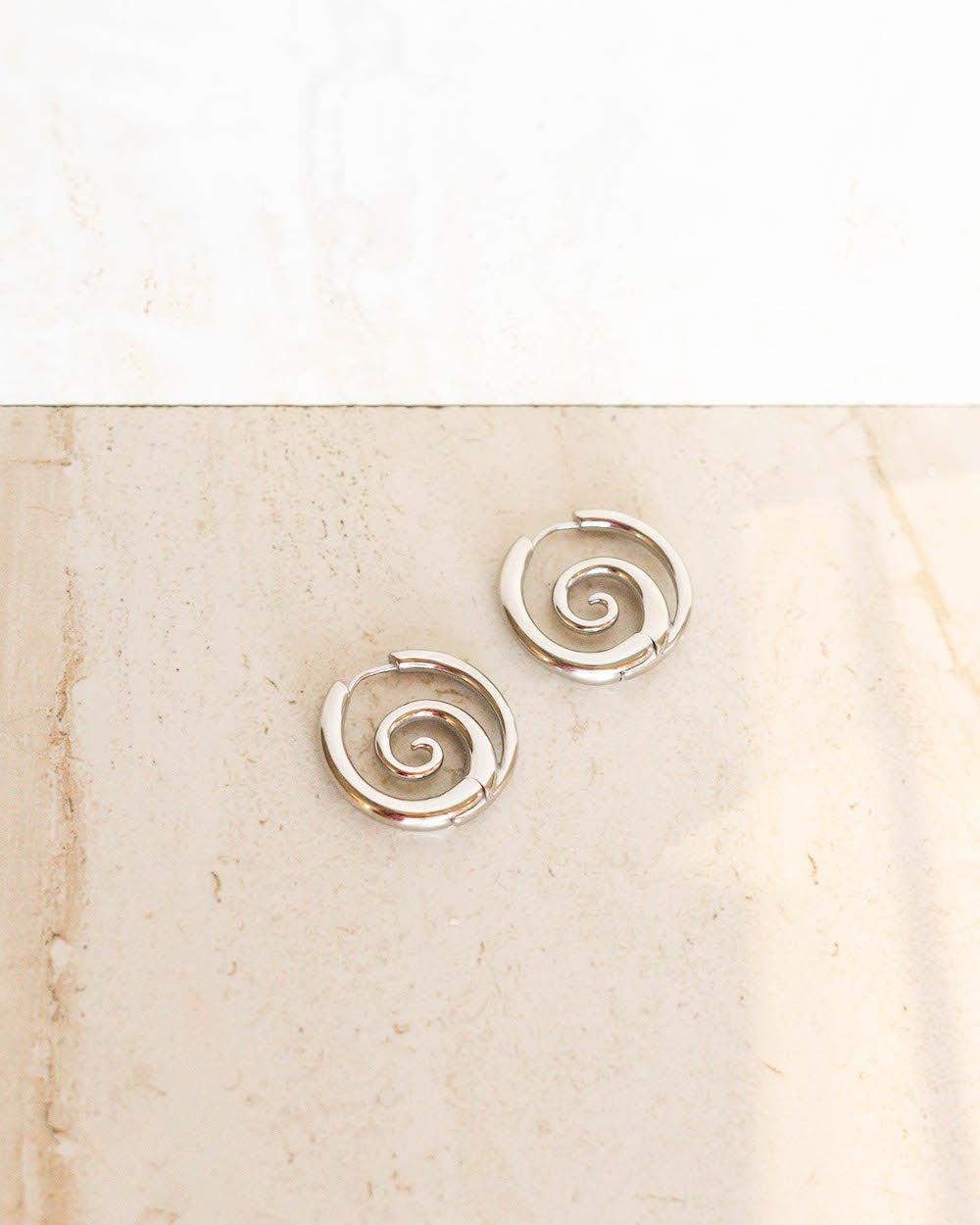 Sea Wave Spiral Hoop Earrings