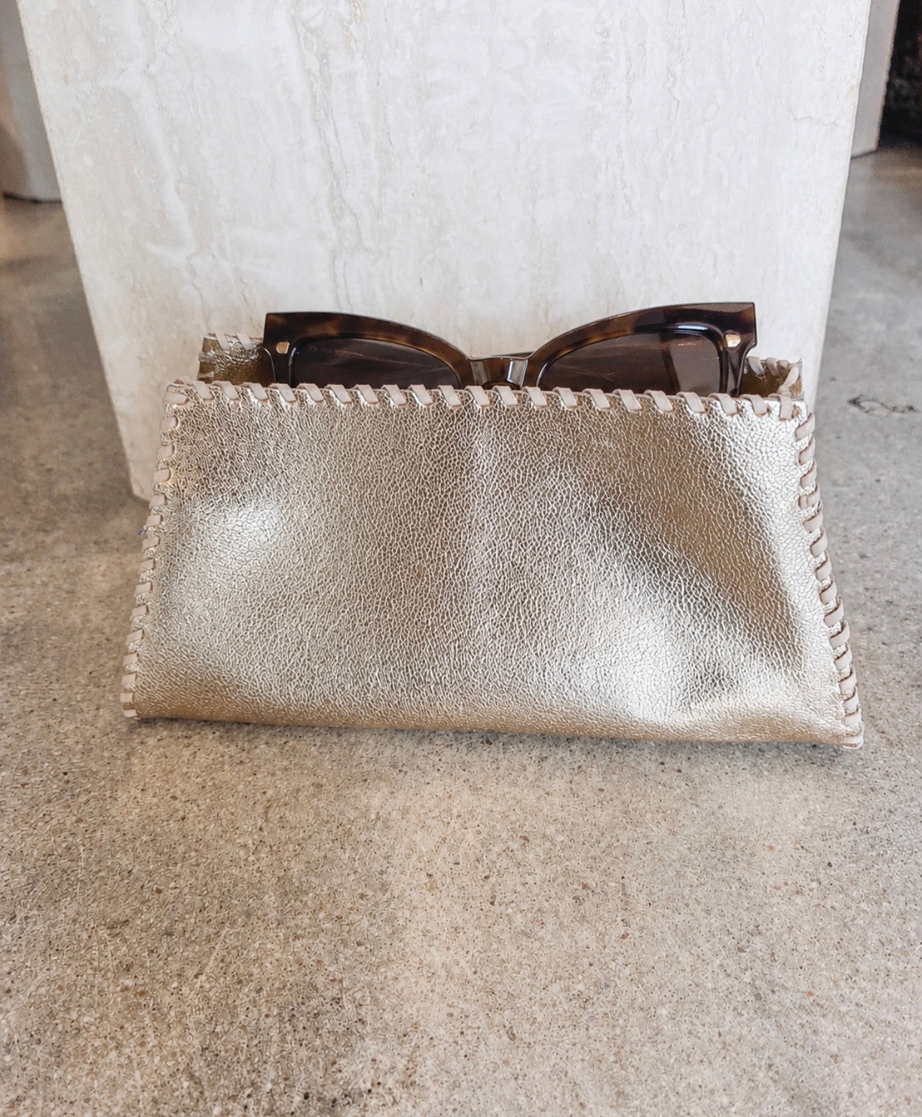 Nina Eyeglass Case - Metallic Leather