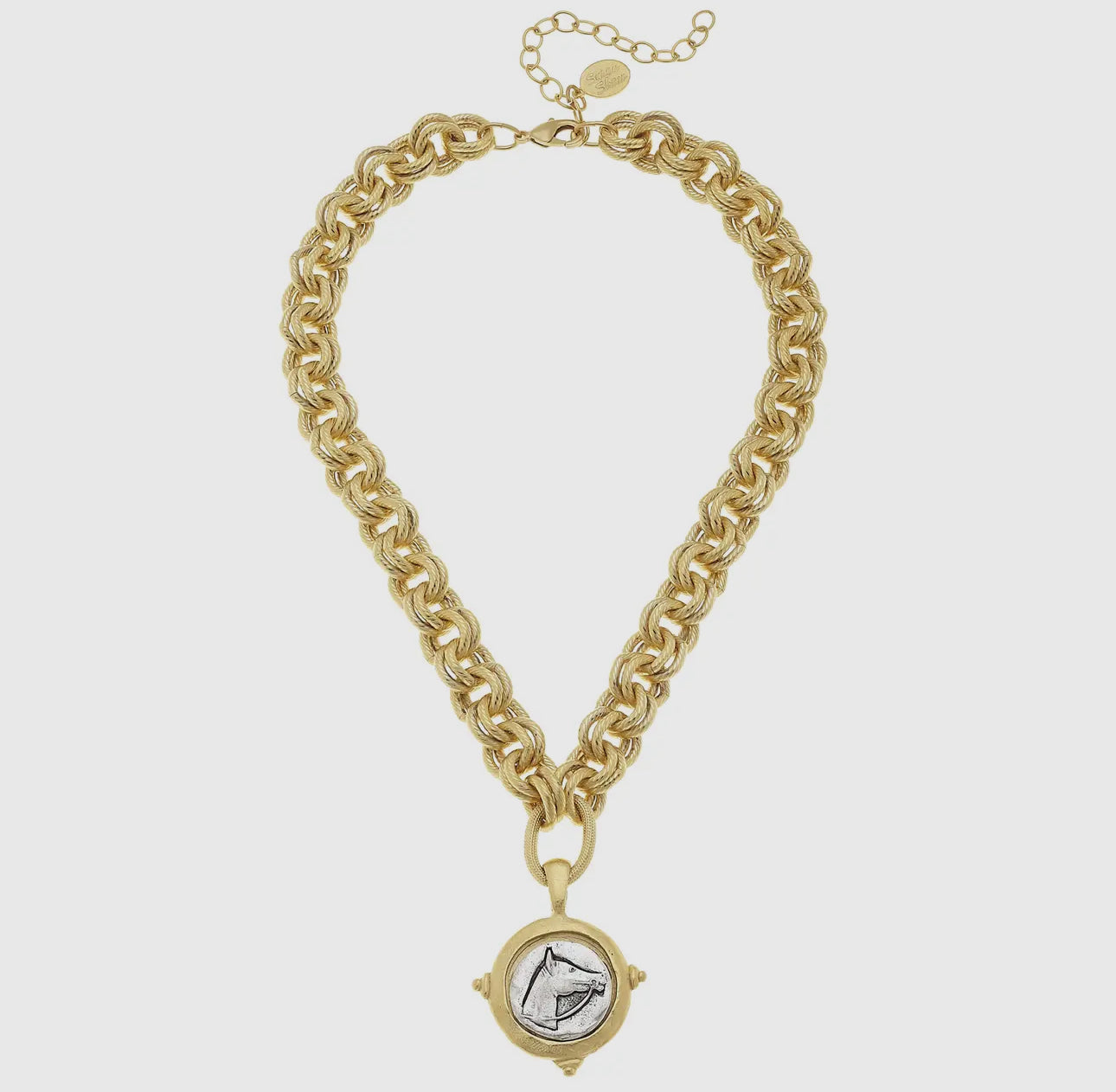 Gold and Silver Intagilo Horse Necklace