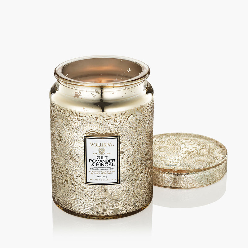 Gilt Pomander & Hinoki Large Jar Candle