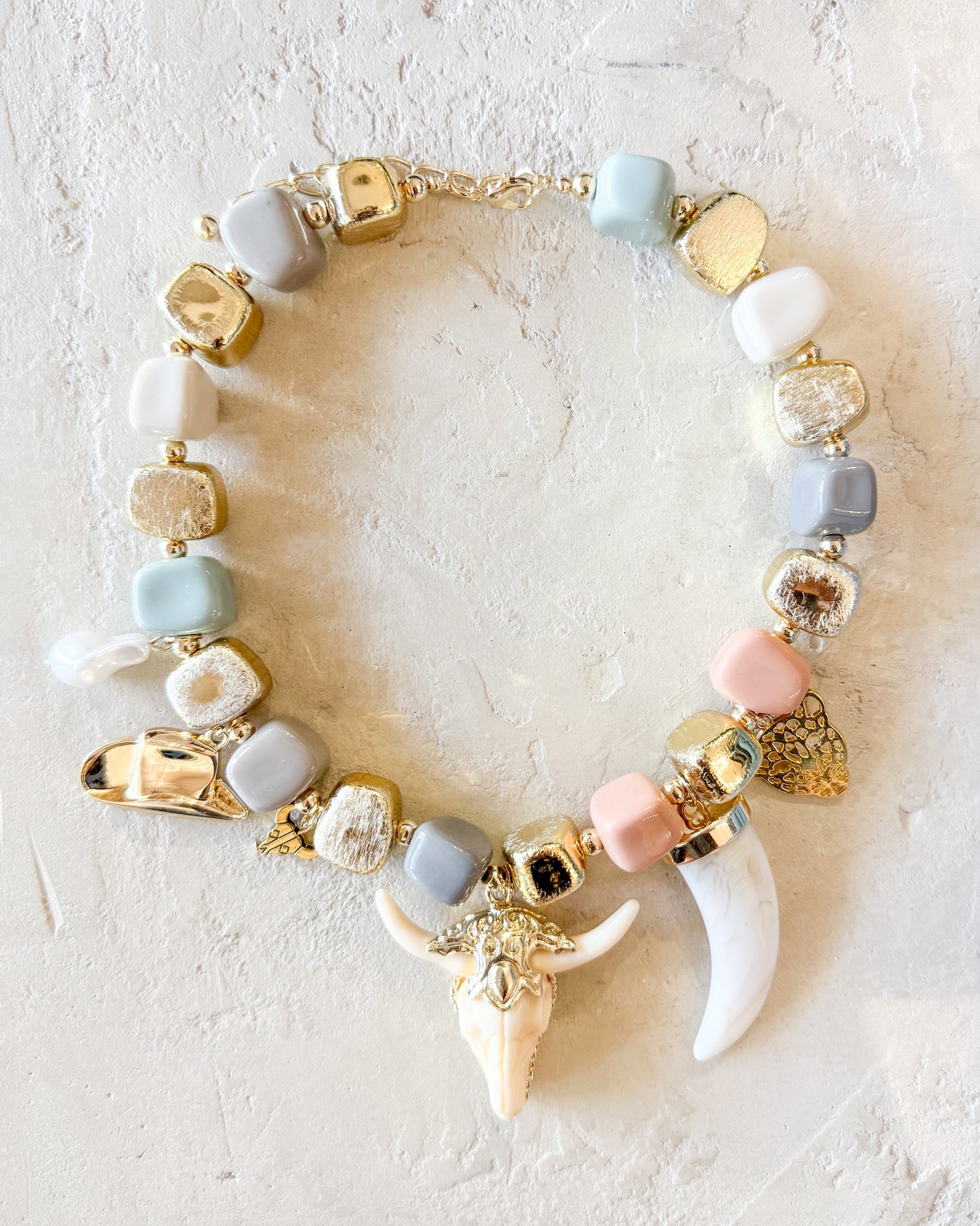 Beaded Desert Charm Necklace