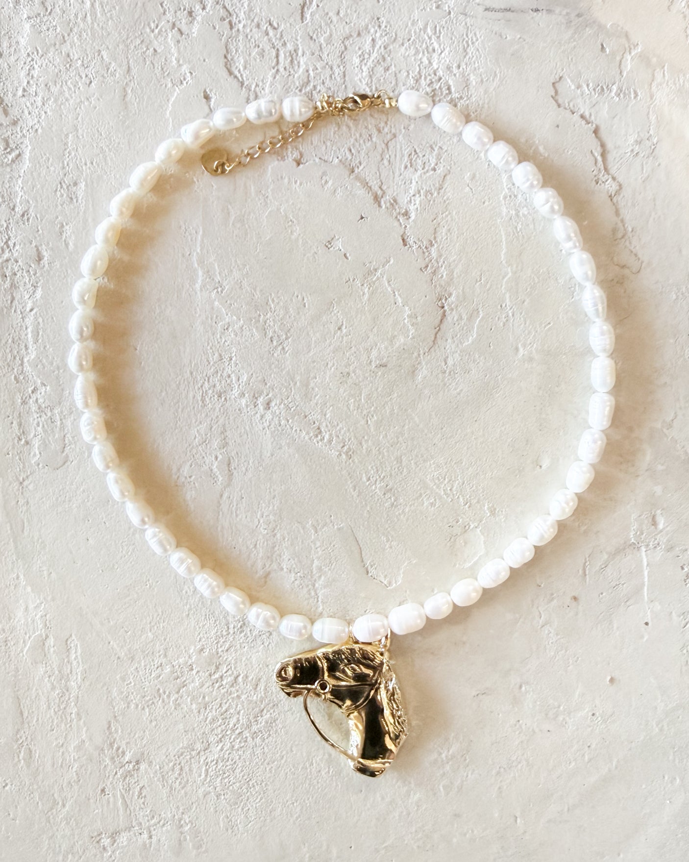 Pearl Stallion Head Necklace