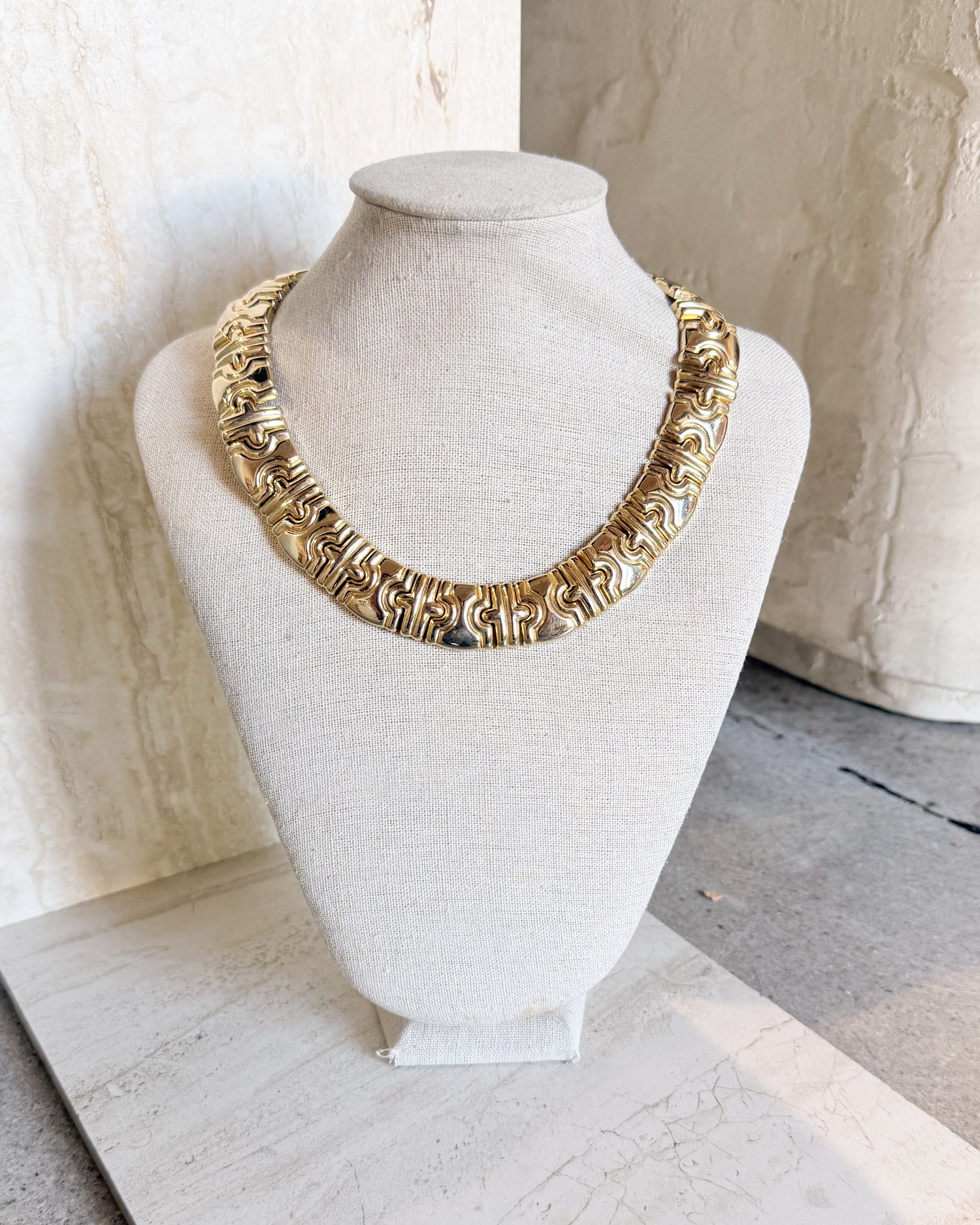 Vintage Egyptian Revival Bib Necklace