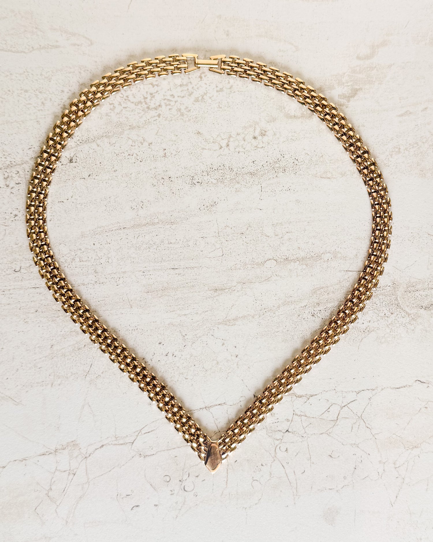 Vintage Signed Gold tone Link Necklace