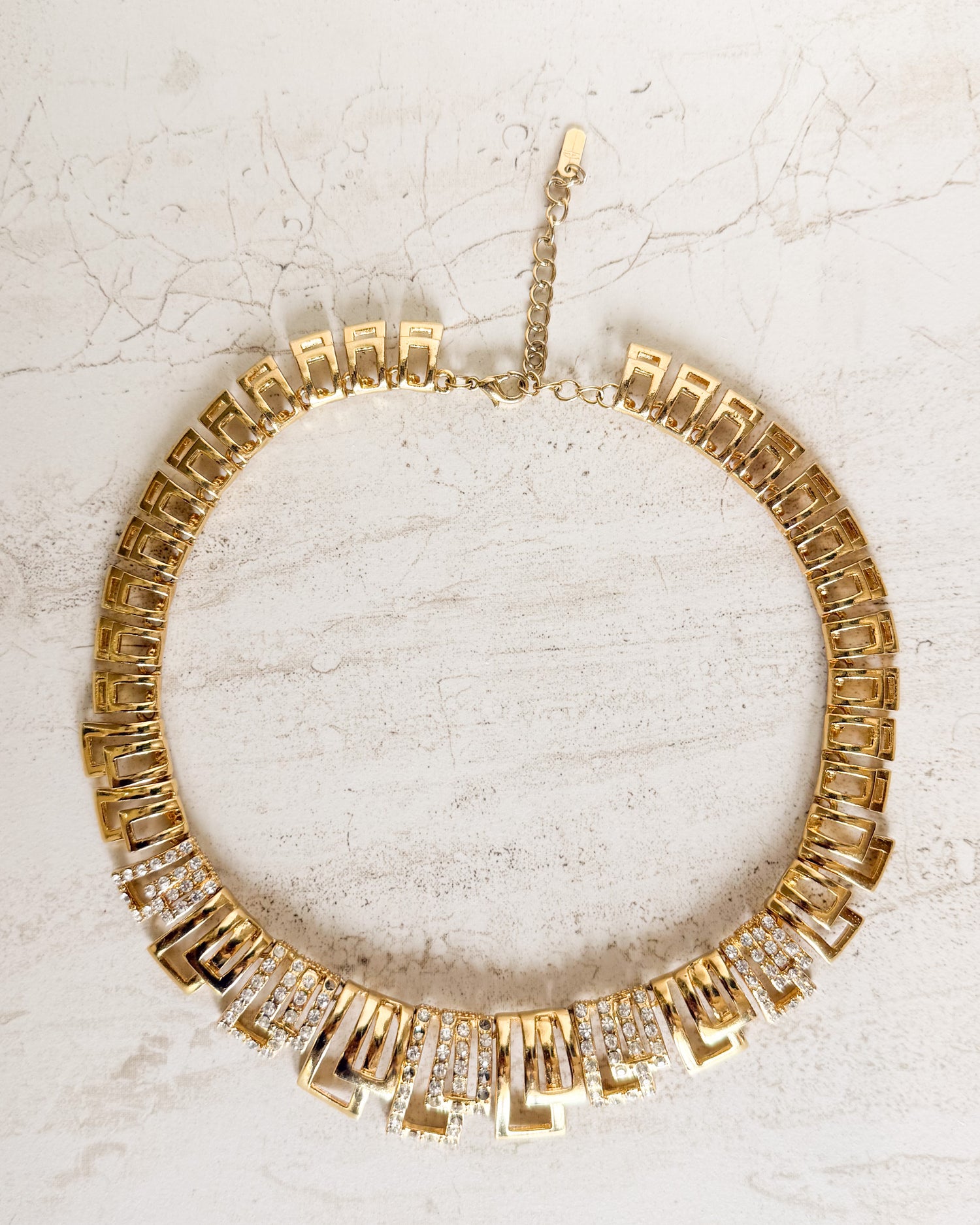 Vintage Greek Gold tone Link Necklace