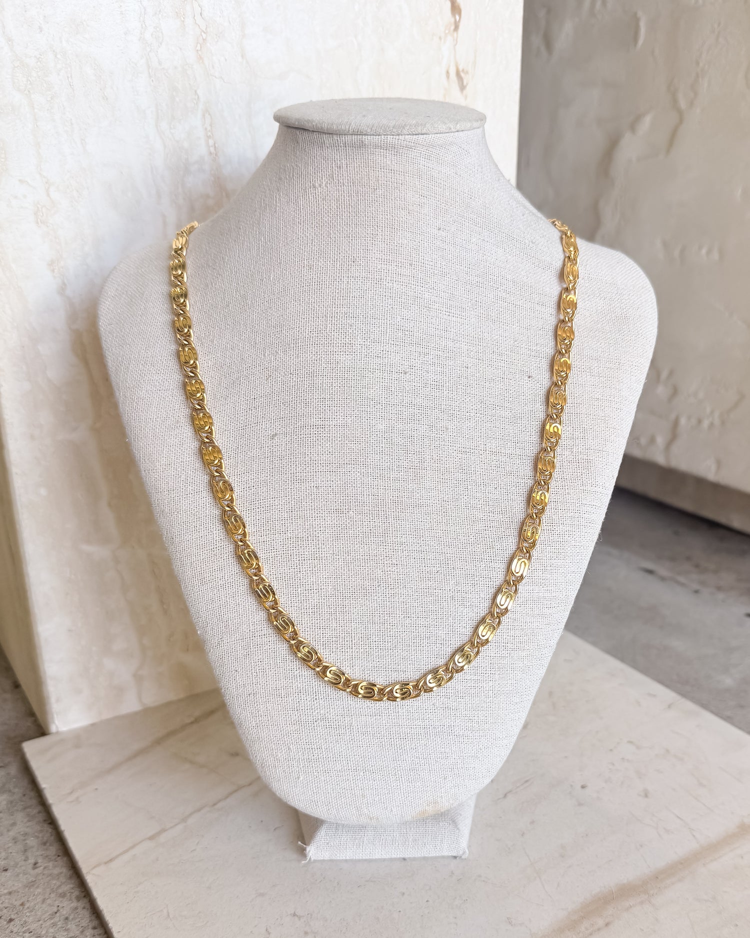 Vintage Signed Snail chain Necklace