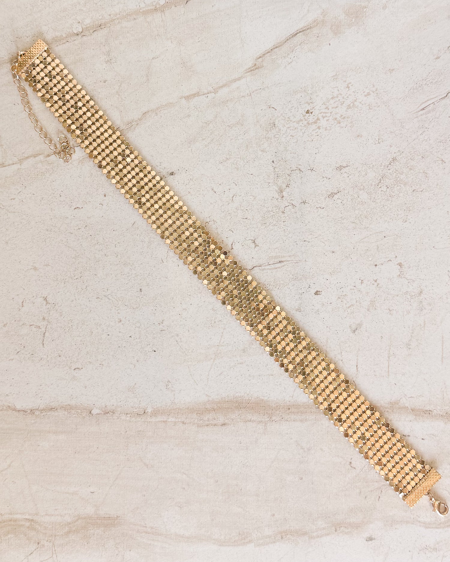 Vintage Gold Tone Mesh Choker