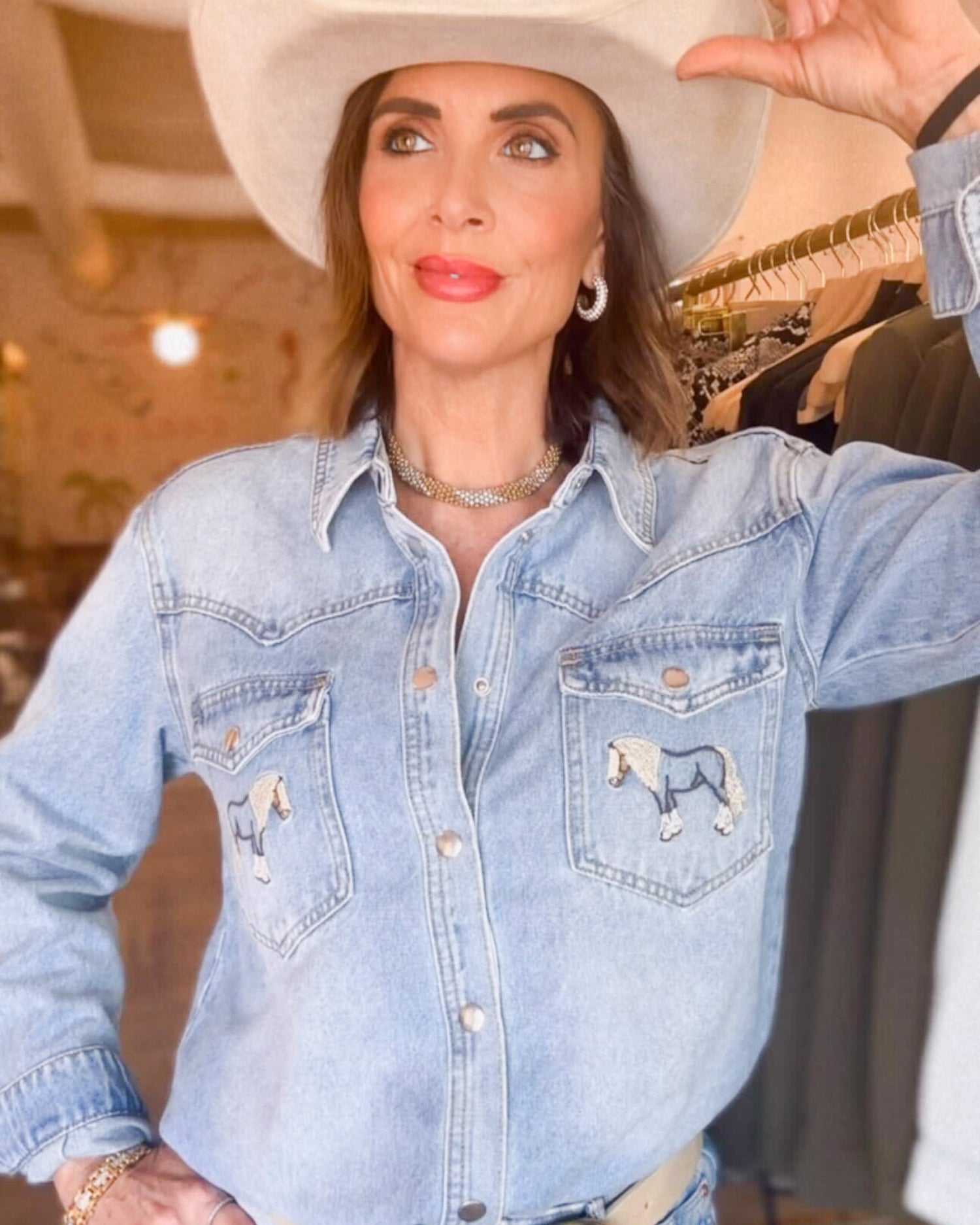 De De Jacket with Horse Embroidery