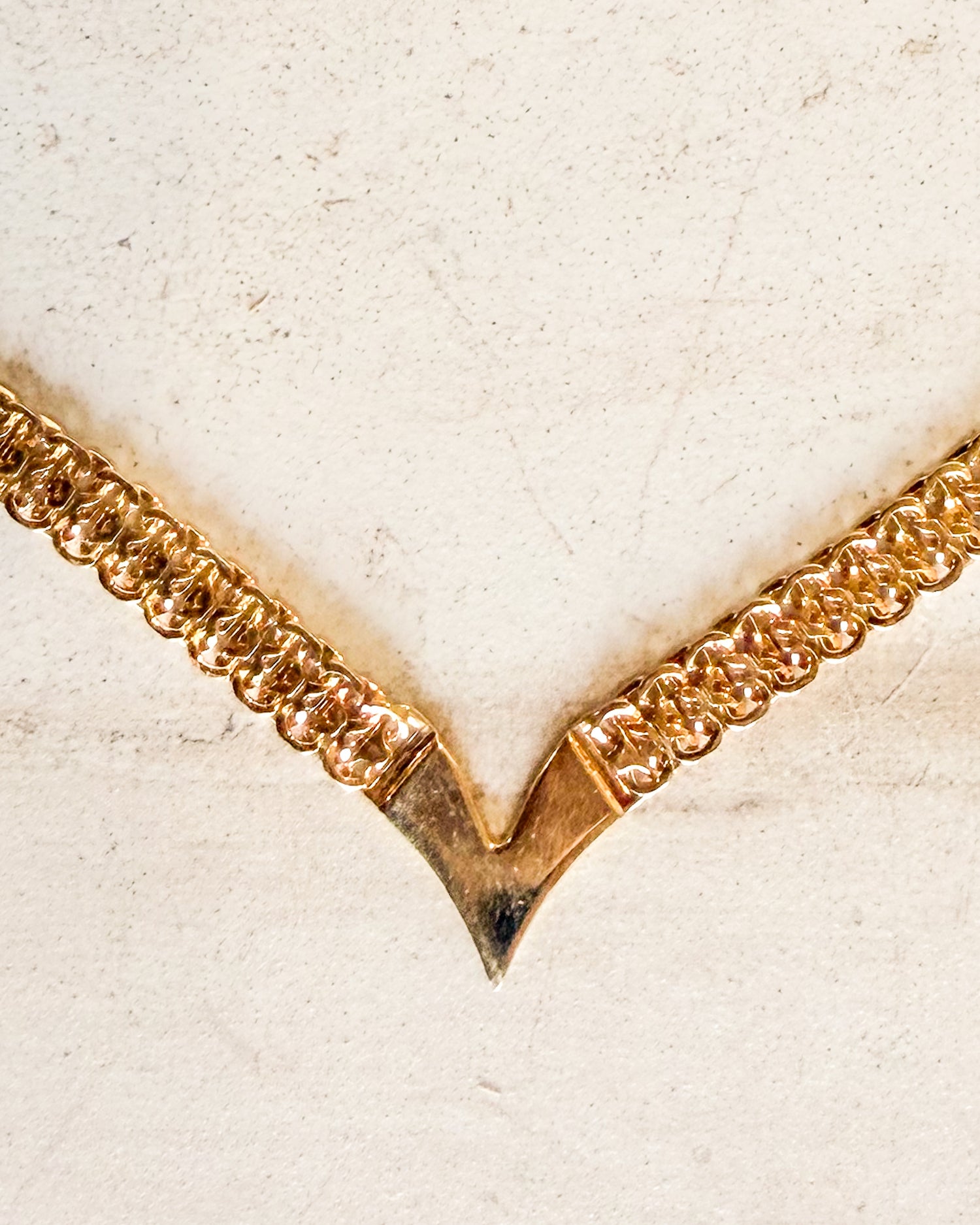 Vintage Signed Gold-Tone V Necklace