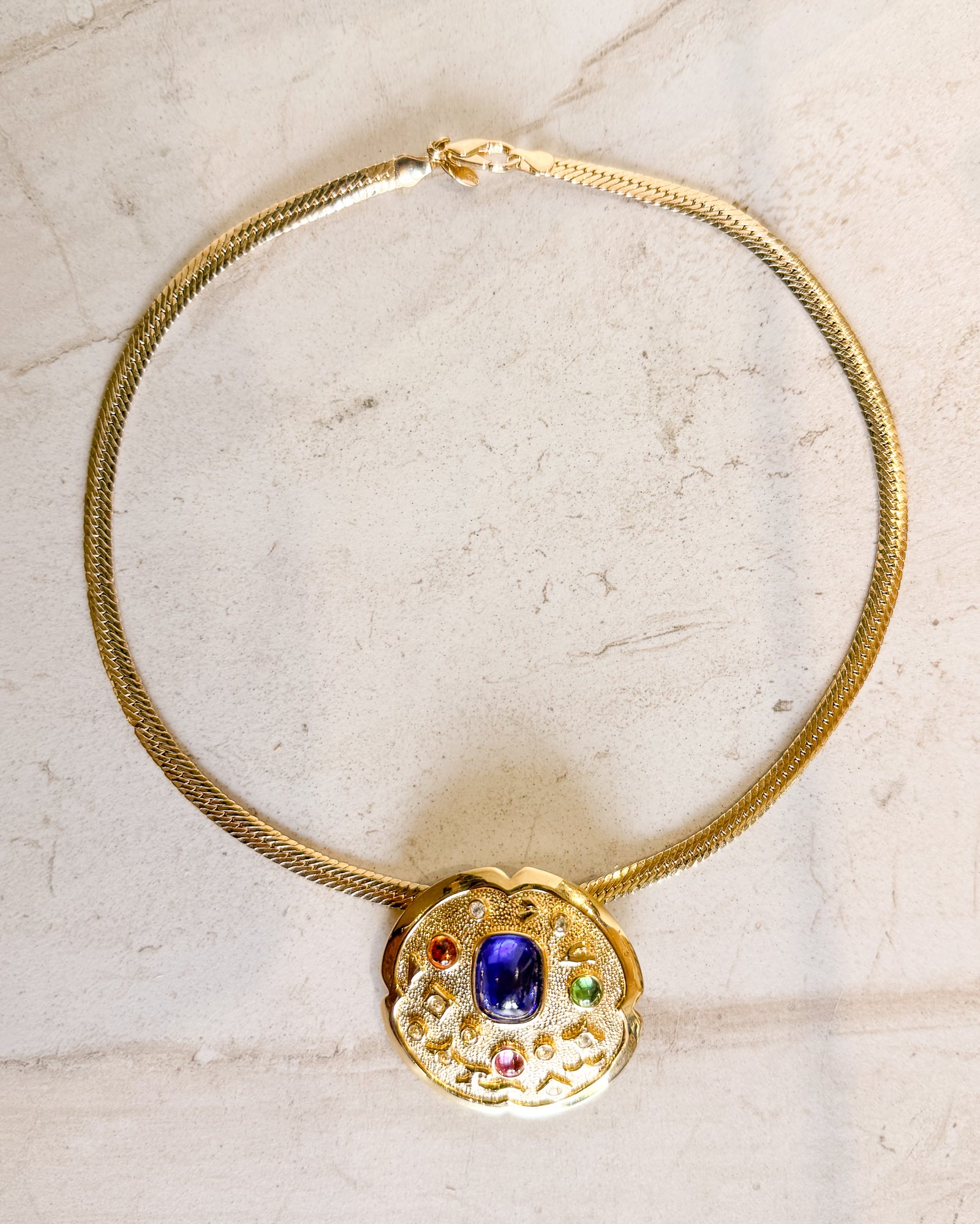 Vintage Signed Brooch & Pendant Necklace