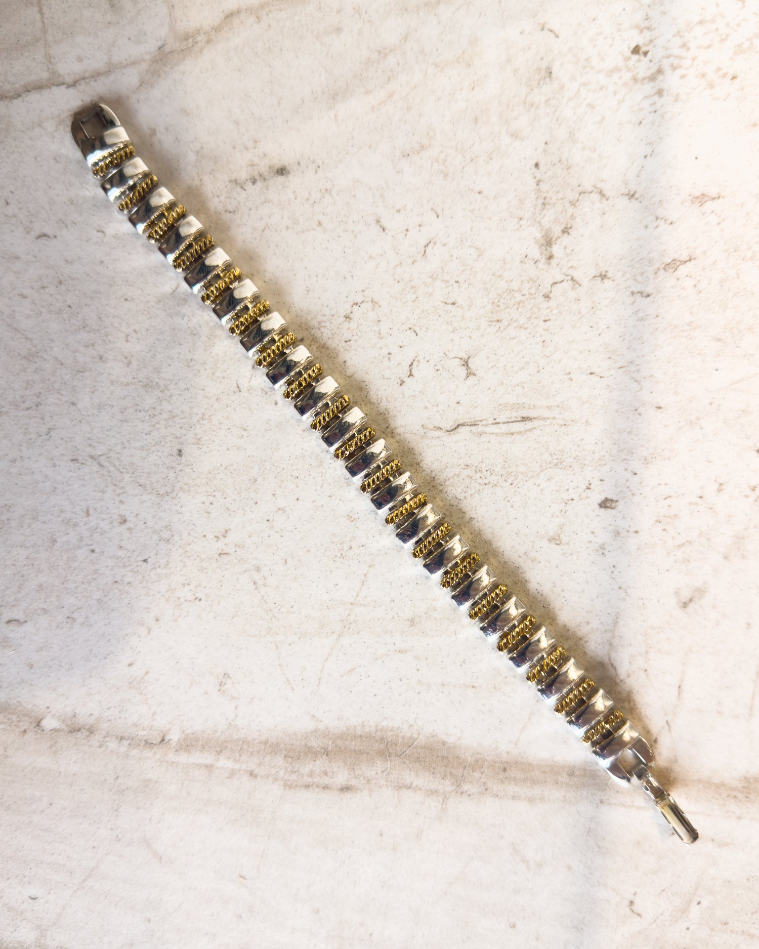 Vintage Signed Gold & Silver Tone Bracelet