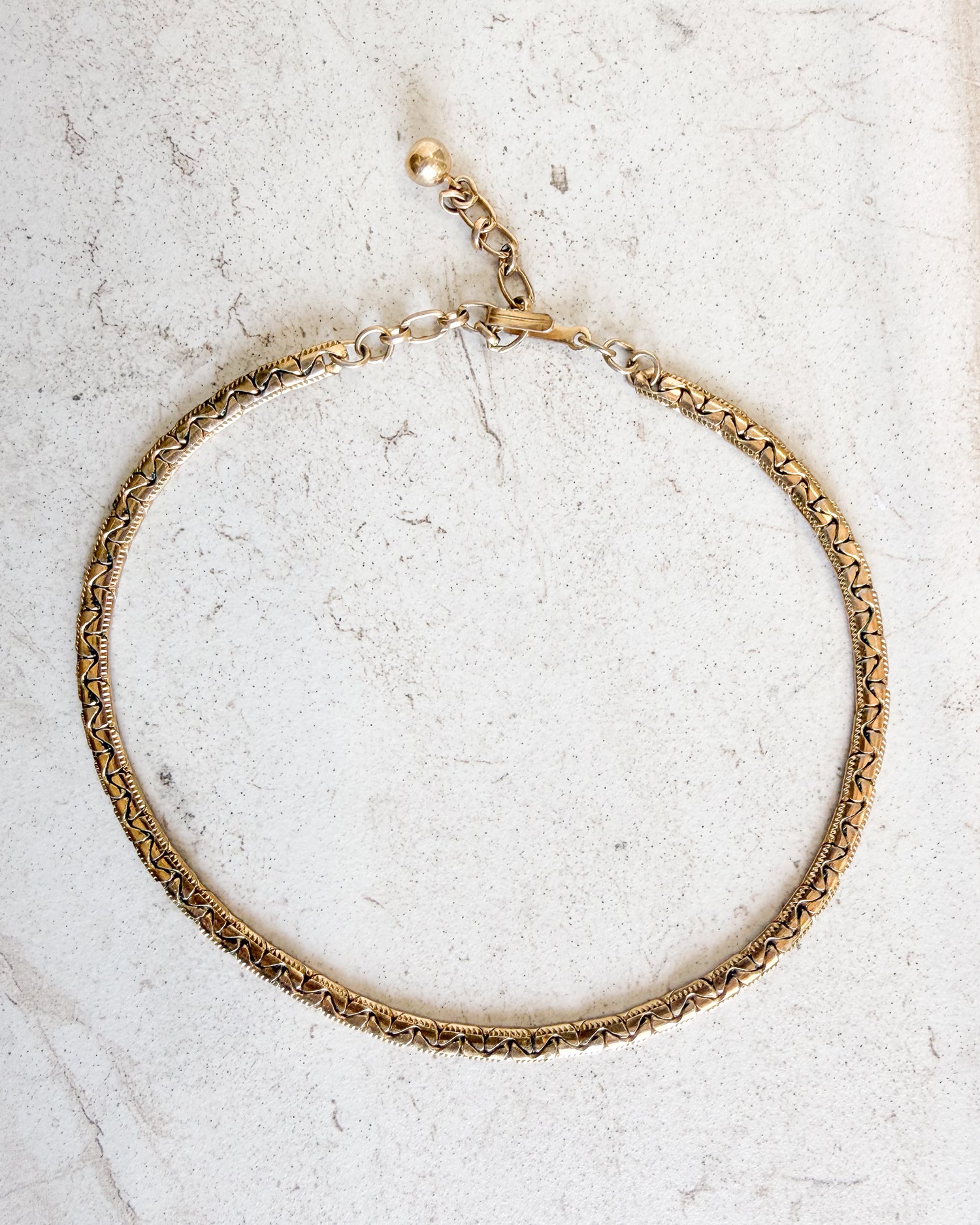 Vintage Signed Direction One Gold Tone Chain Collar Necklace