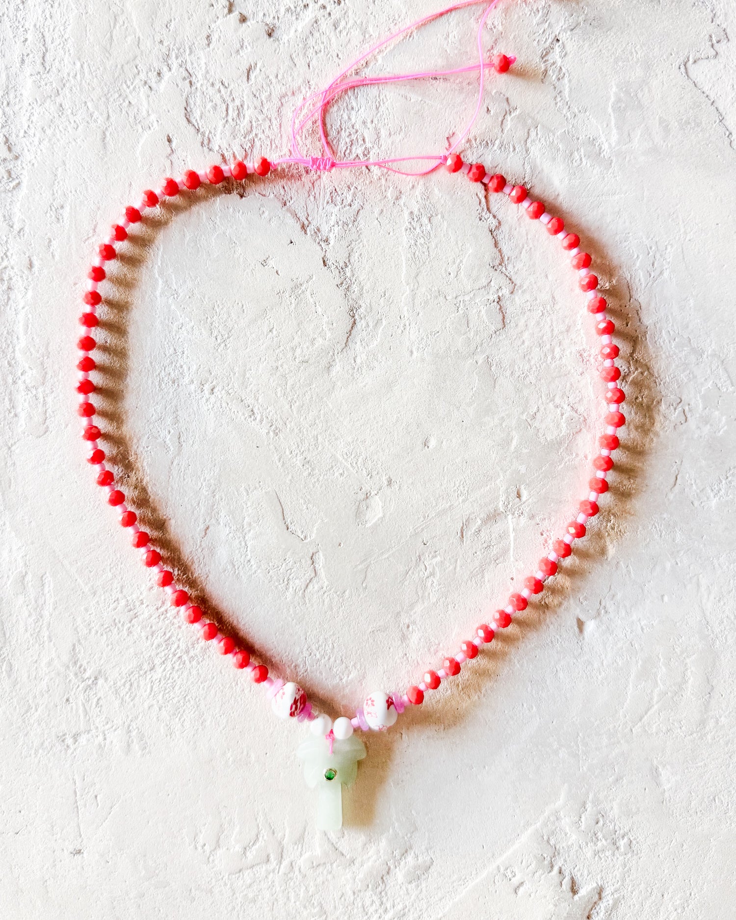 Crystal Palm Tree Beaded Necklace