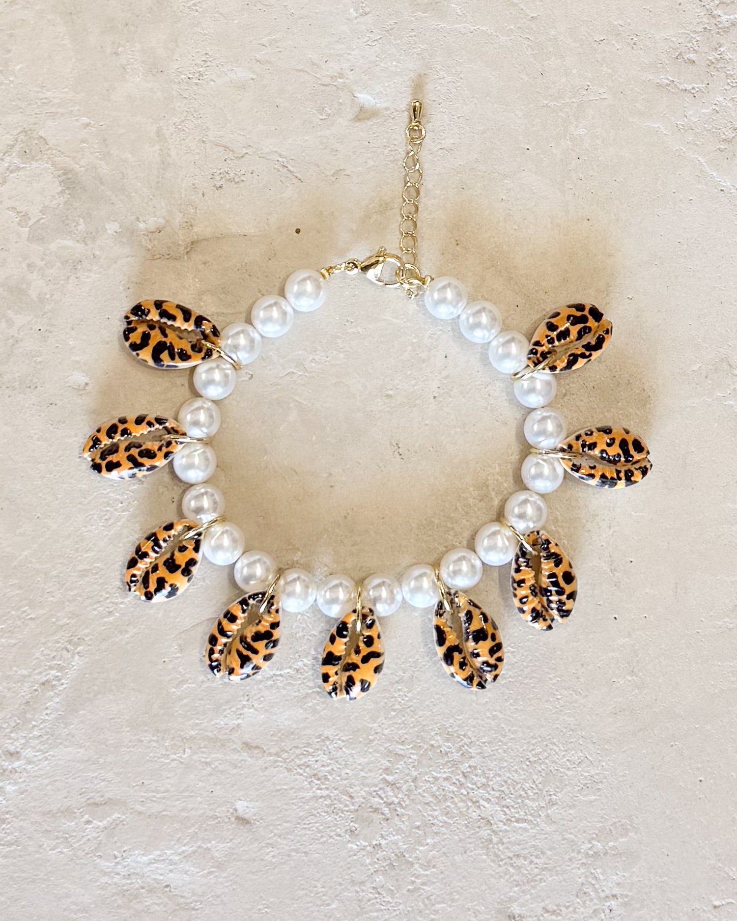 Cheetah Print Shell Bracelet/Anklet