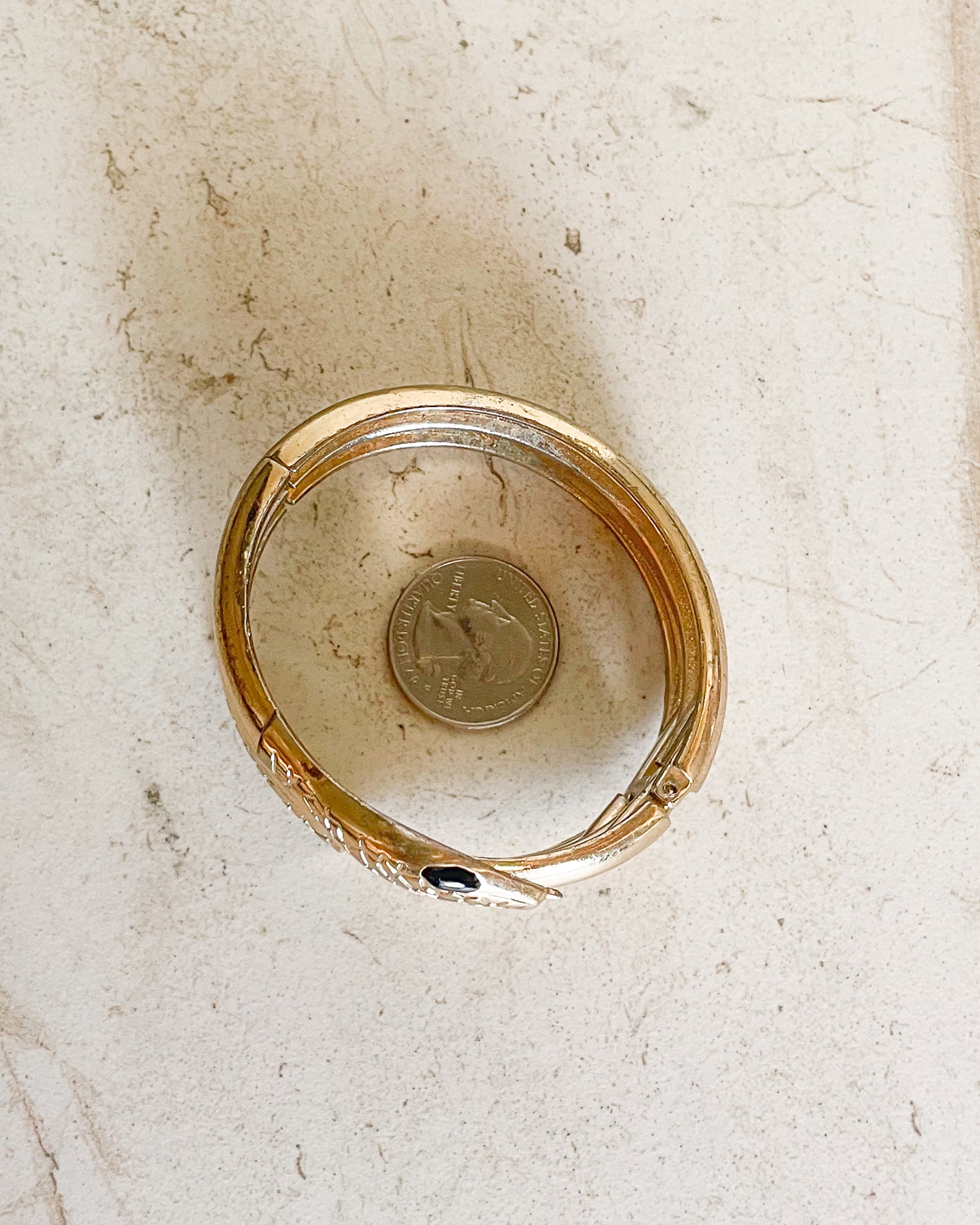 Vintage Gold Plated Snake Bracelet