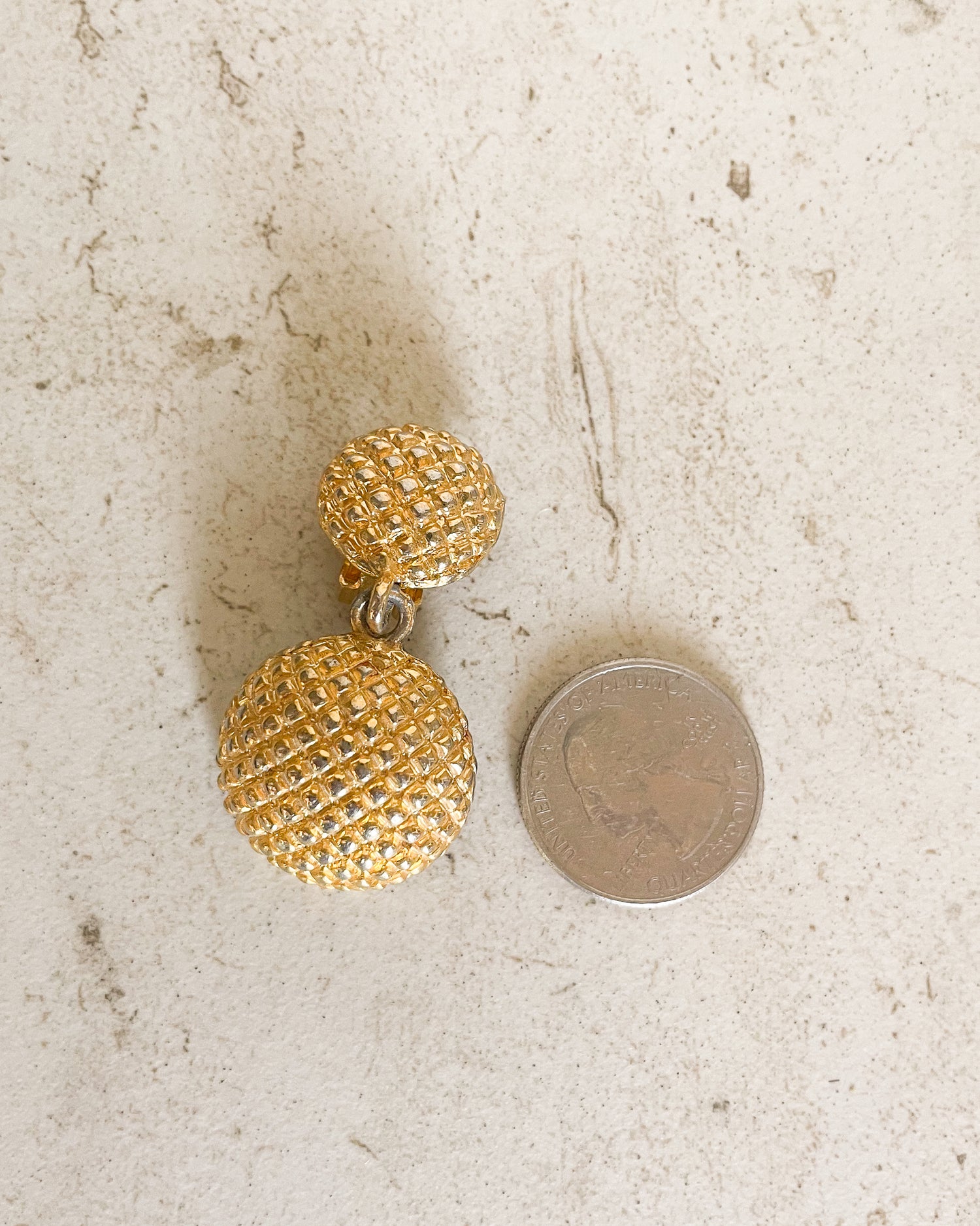 Vintage Gold-Tone Textured Earrings