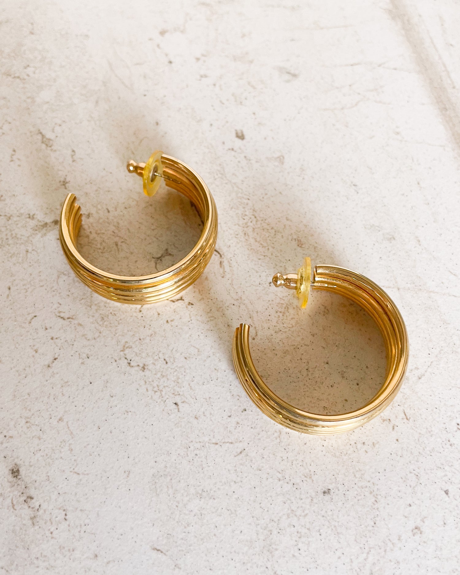 Vintage Fluted Hoop Earrings