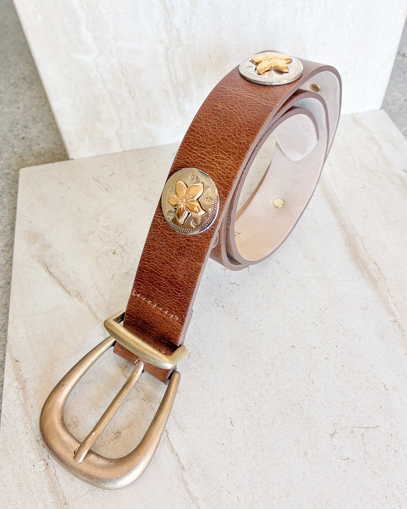 Western Style Studded Leather Belt