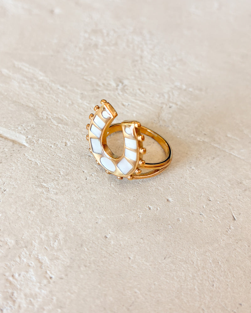 Moonstone Horseshoe Ring