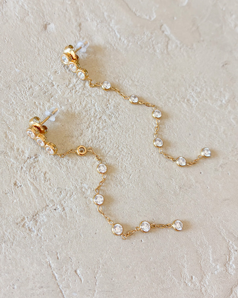 CZ Bezel Station Earring