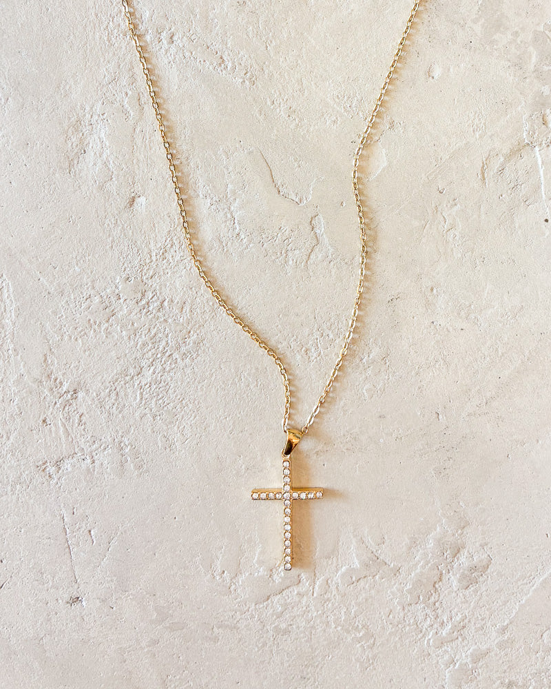 Pave Cross Necklace