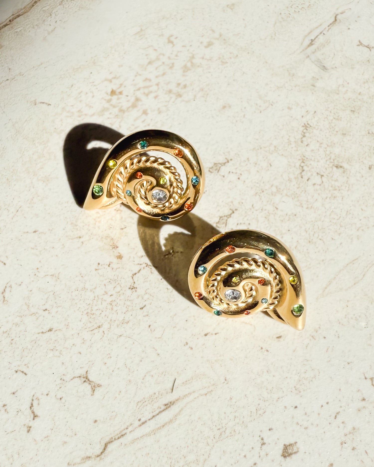 Rhinestone Spiral Earring