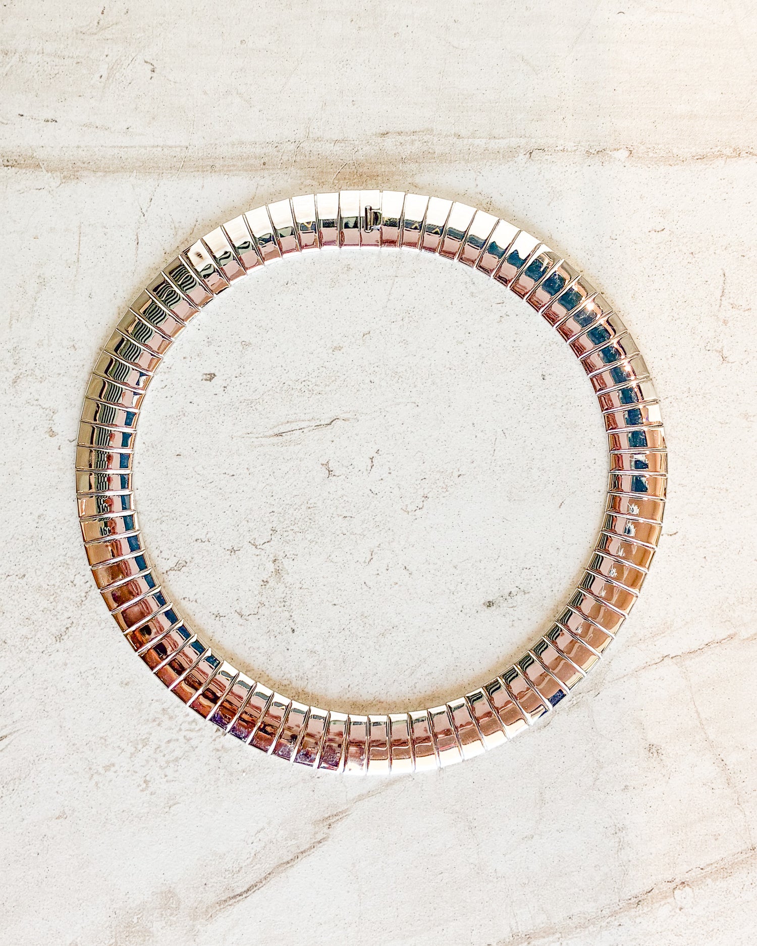 Vintage Silver tone omega Necklace