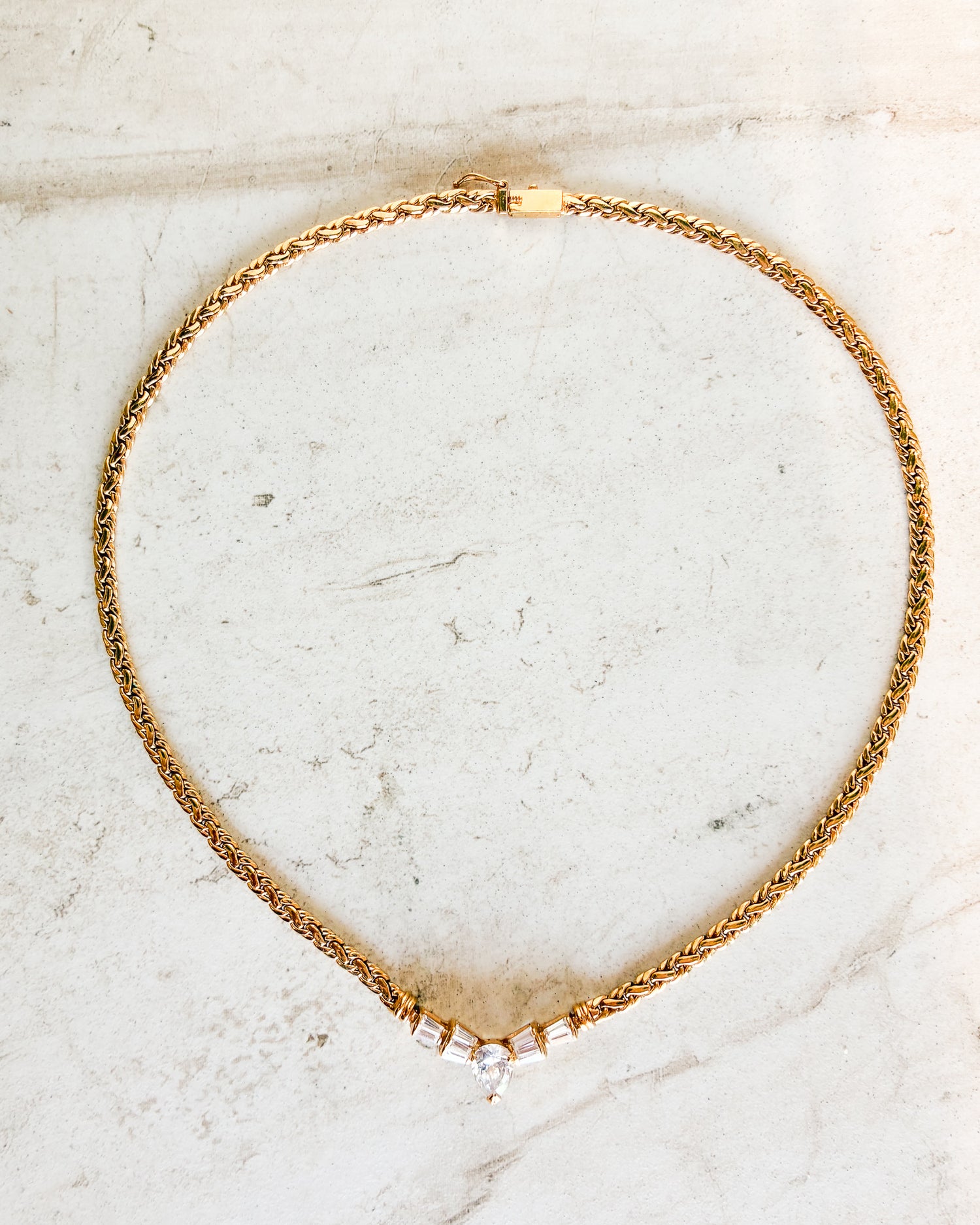 Vintage Goldtone Sparkling Crystal Necklace