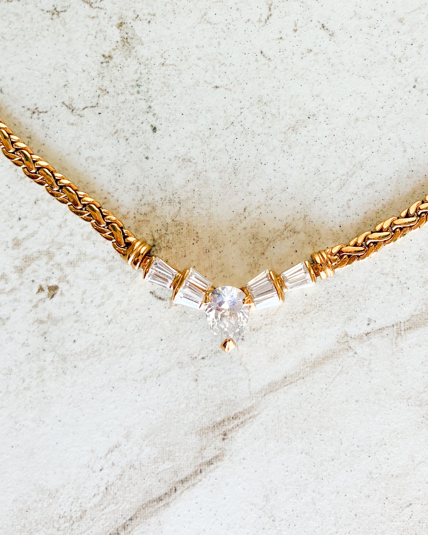Vintage Goldtone Sparkling Crystal Necklace