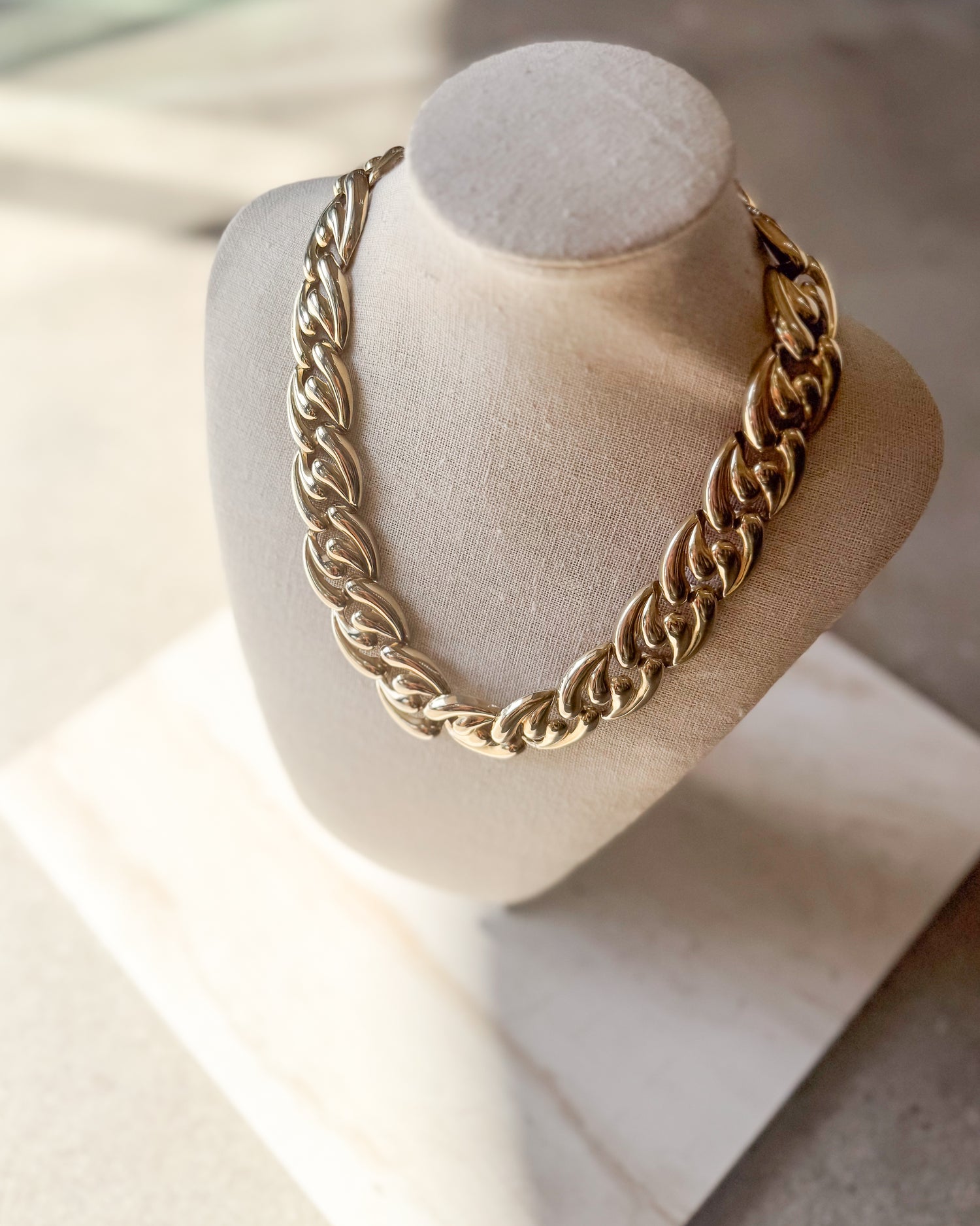 Gold Braided Chain Necklace