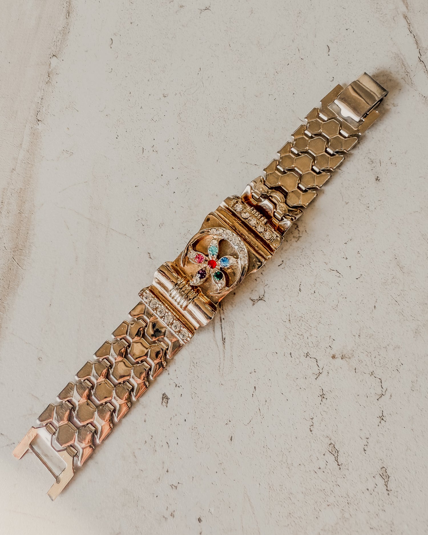 Vintage Flower Moon Diamond Bracelet
