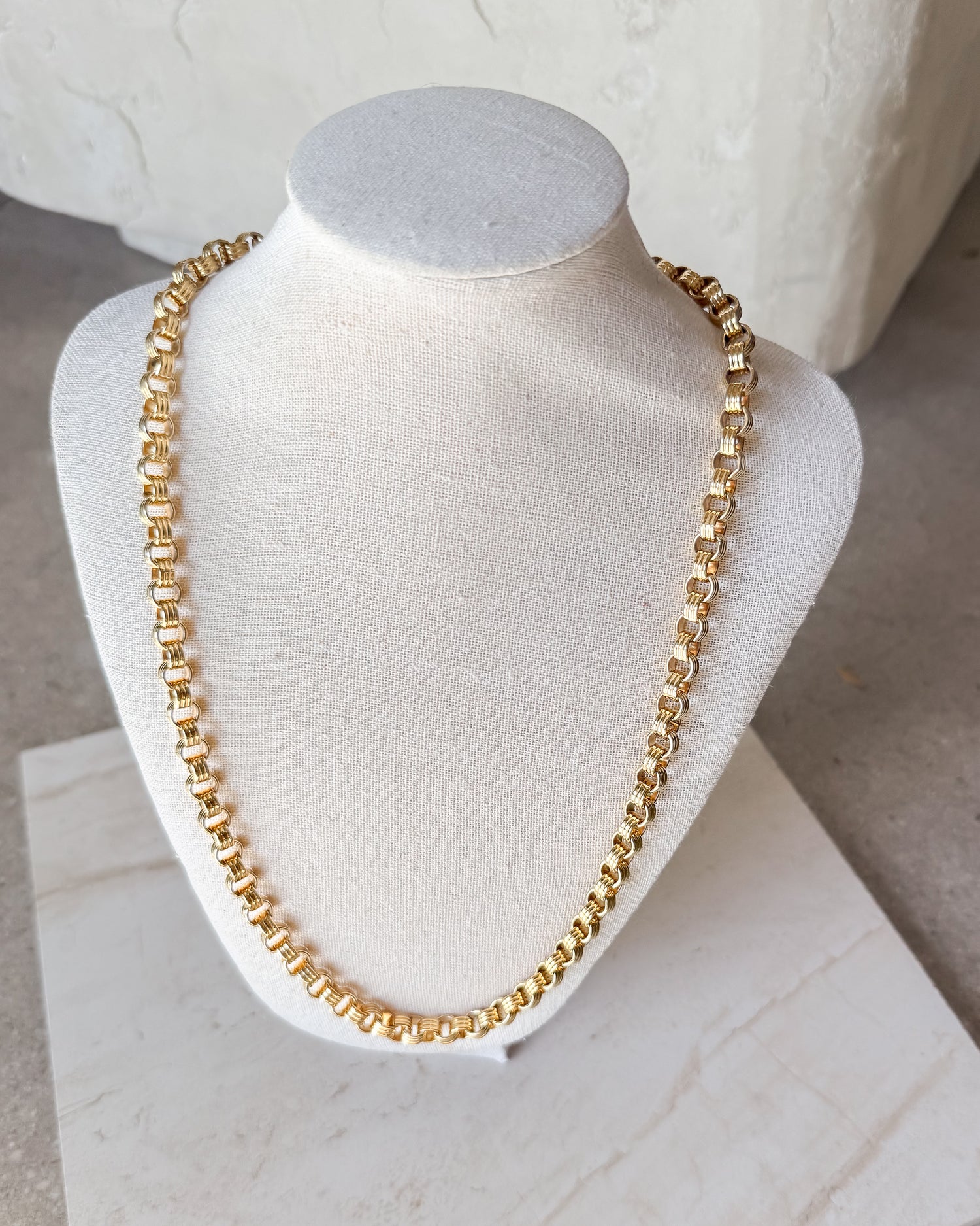 Vintage Geometric Link Chain Necklace