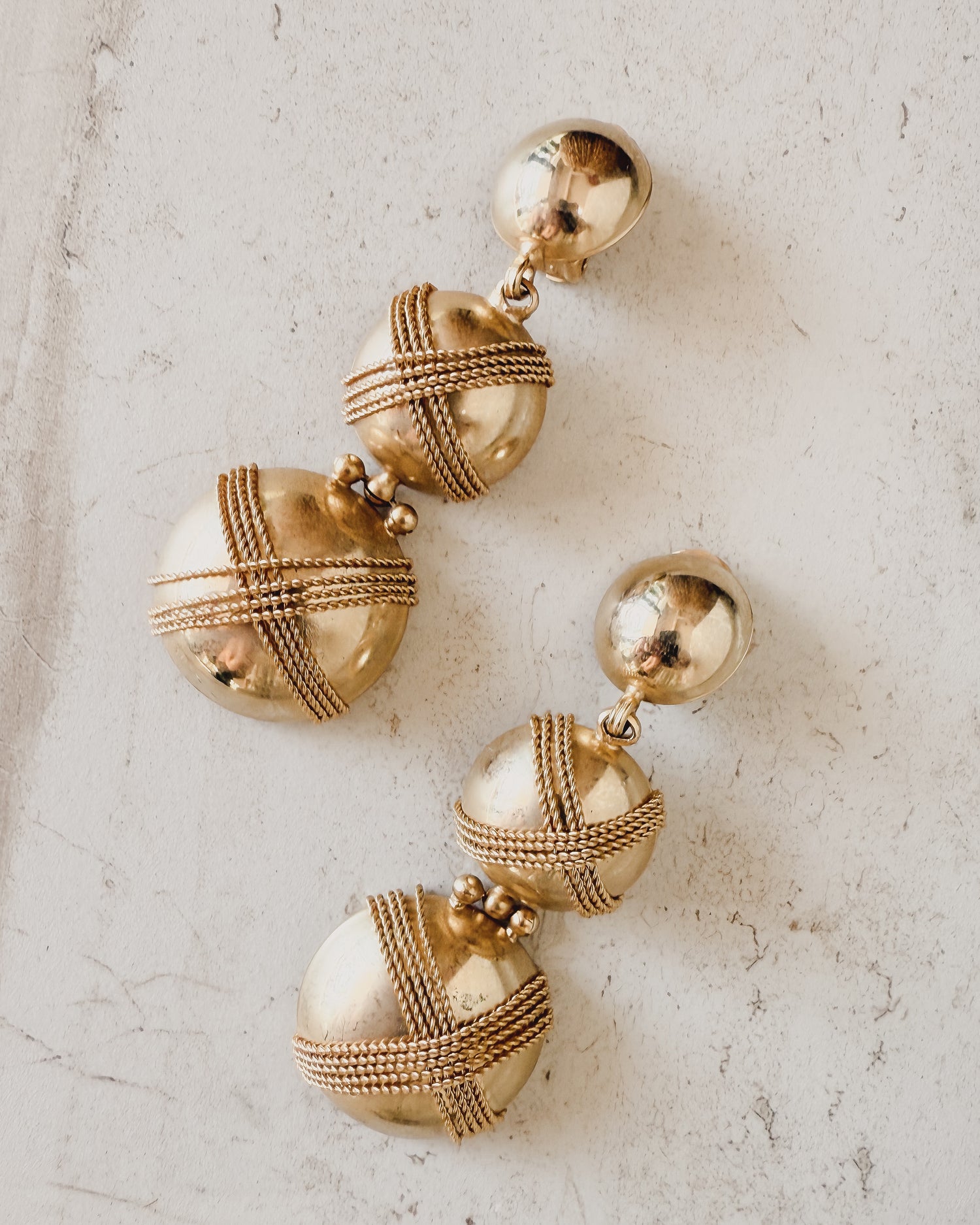 Vintage Ball Drop Clip-on Earrings